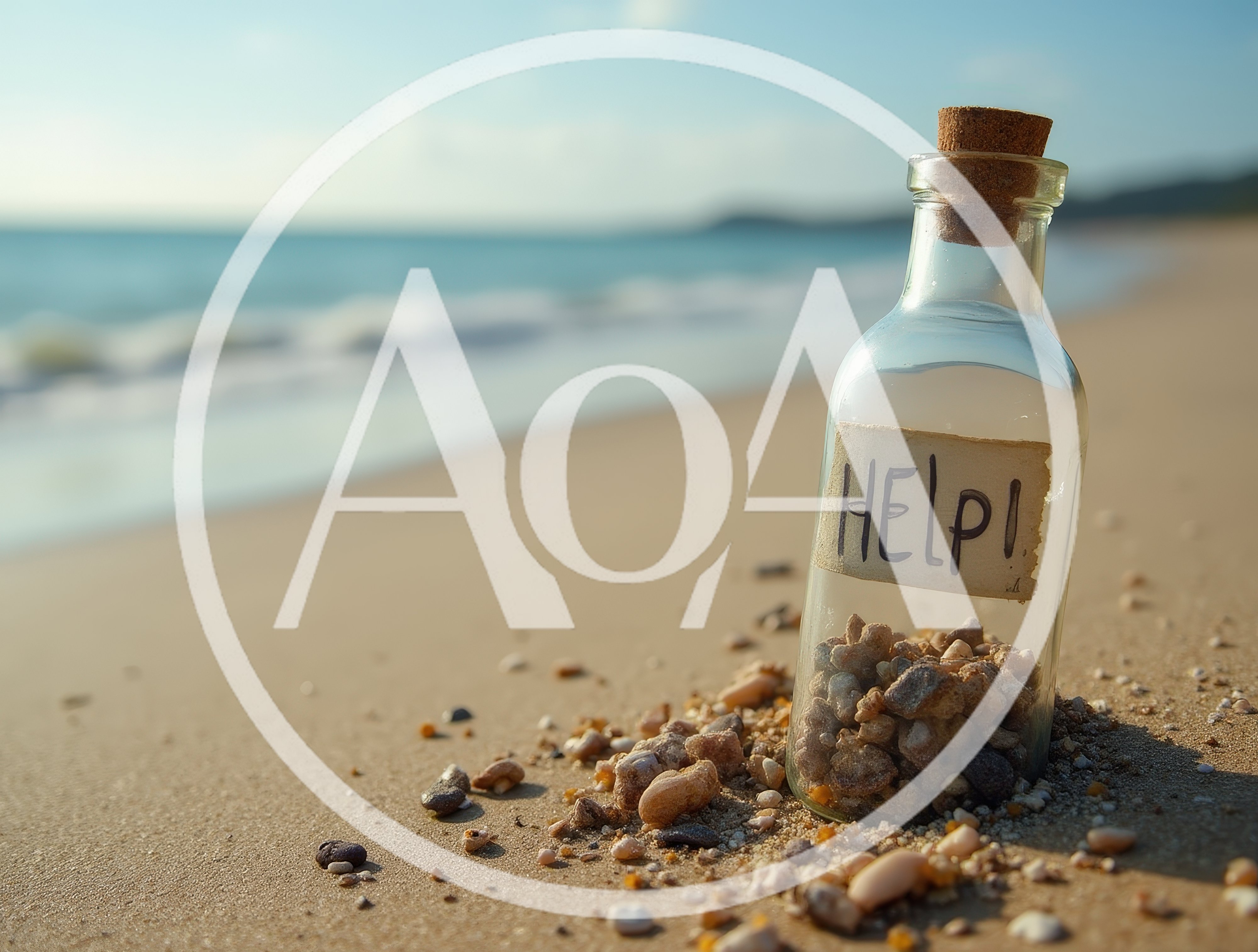 Message In A Bottle On A Sandy Beach