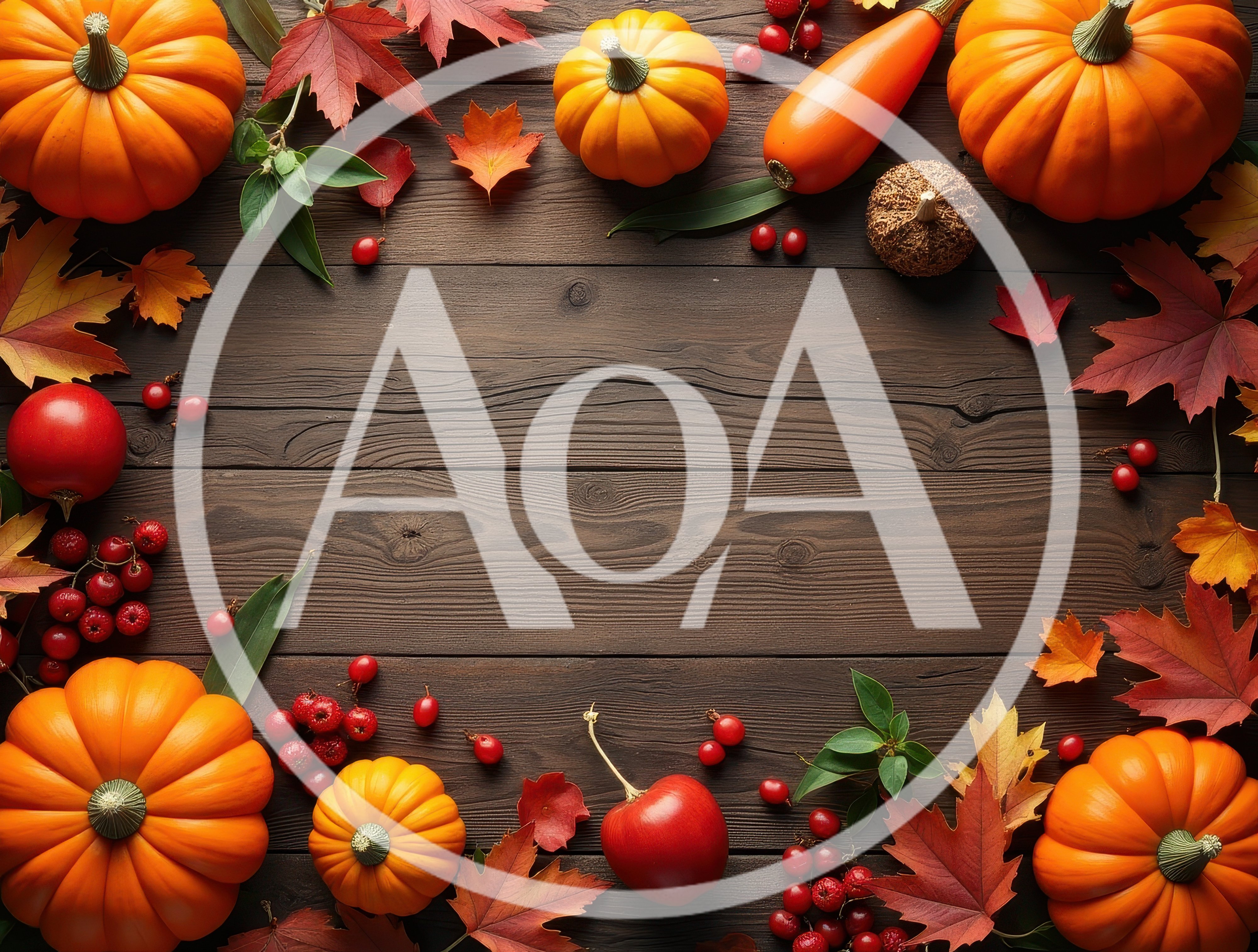 Autumn Harvest Pumpkins And Leaves On Wooden Background