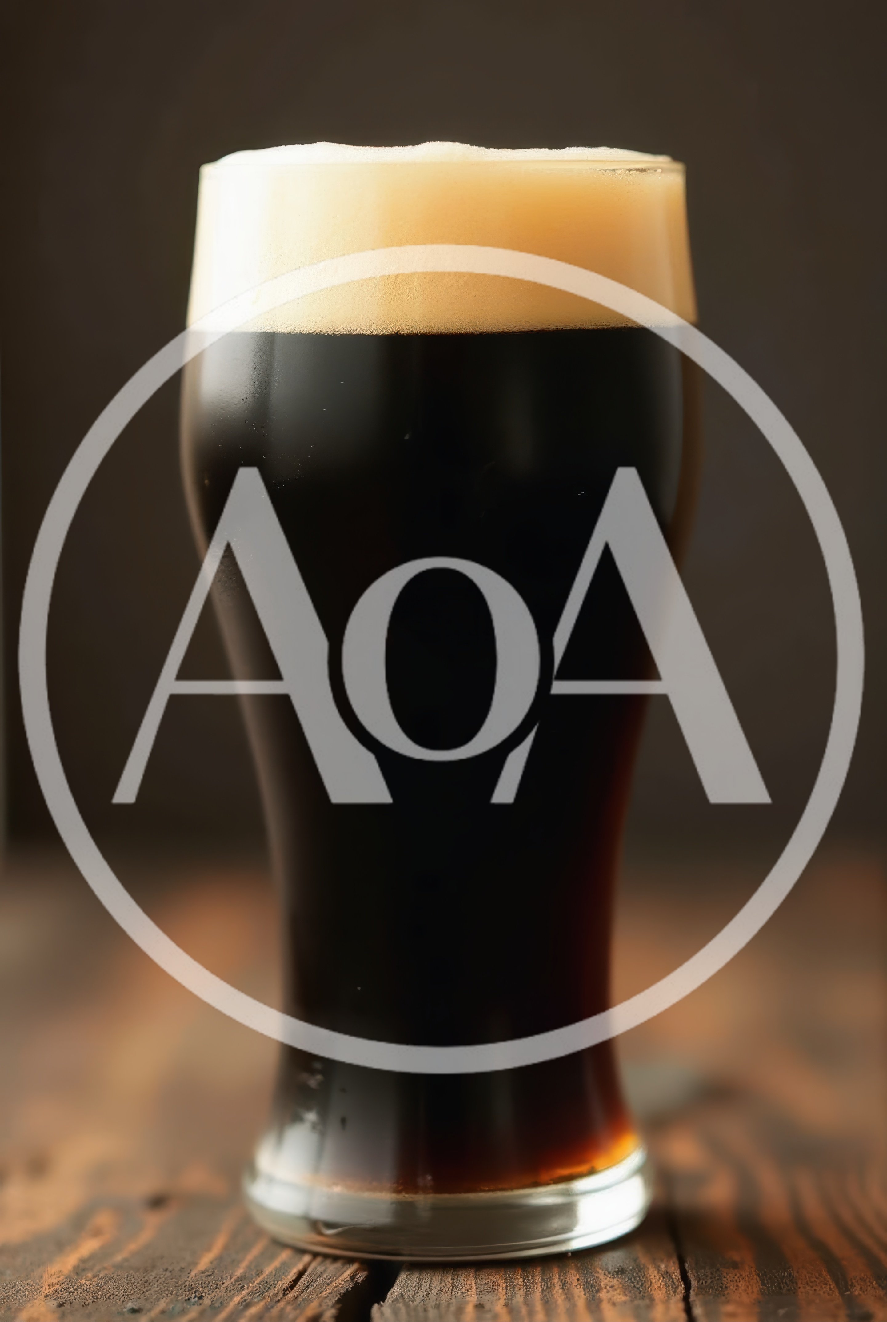 Glass Of Dark Stout Beer On Wooden Table