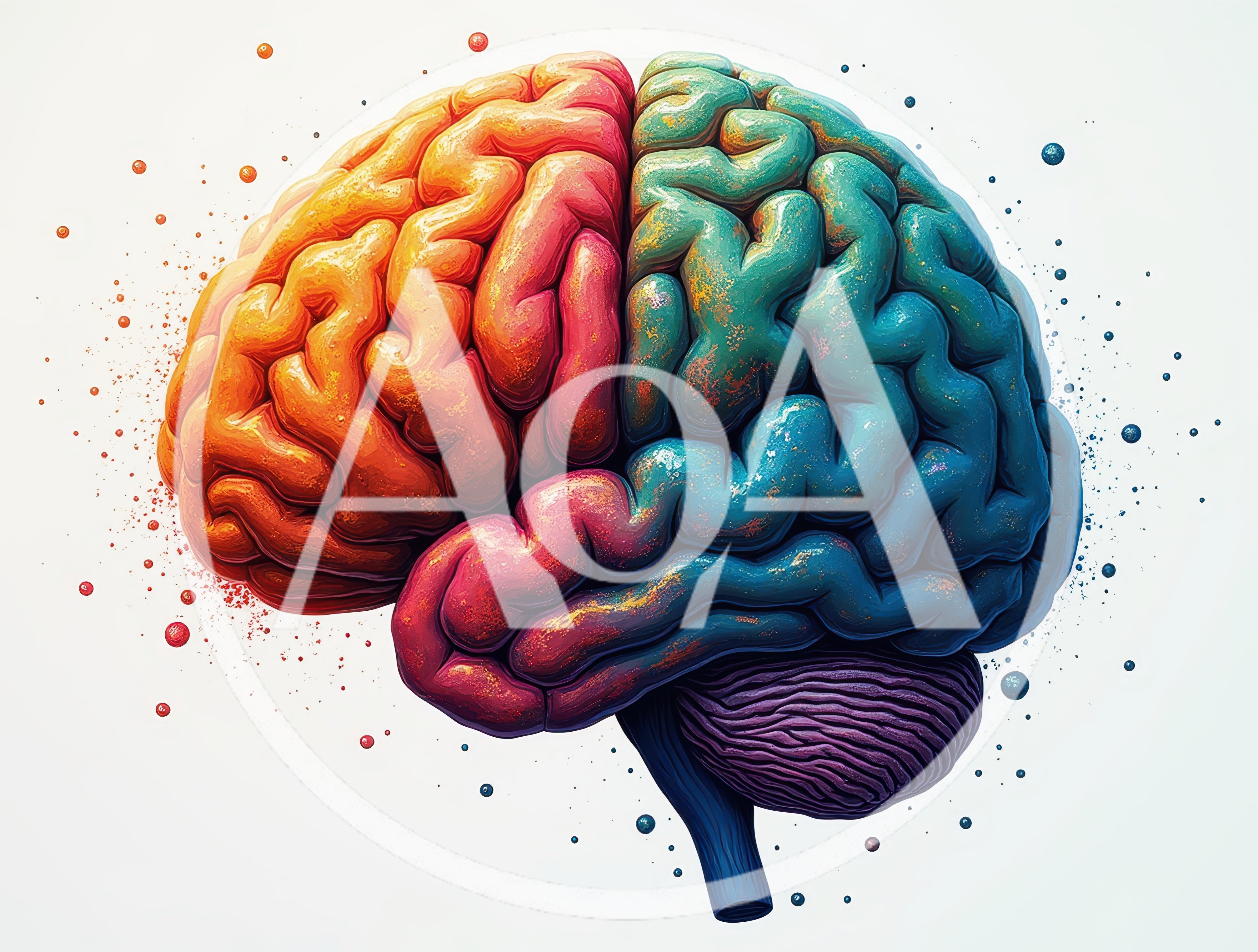 Abstract Artistic Human Brain Illustration