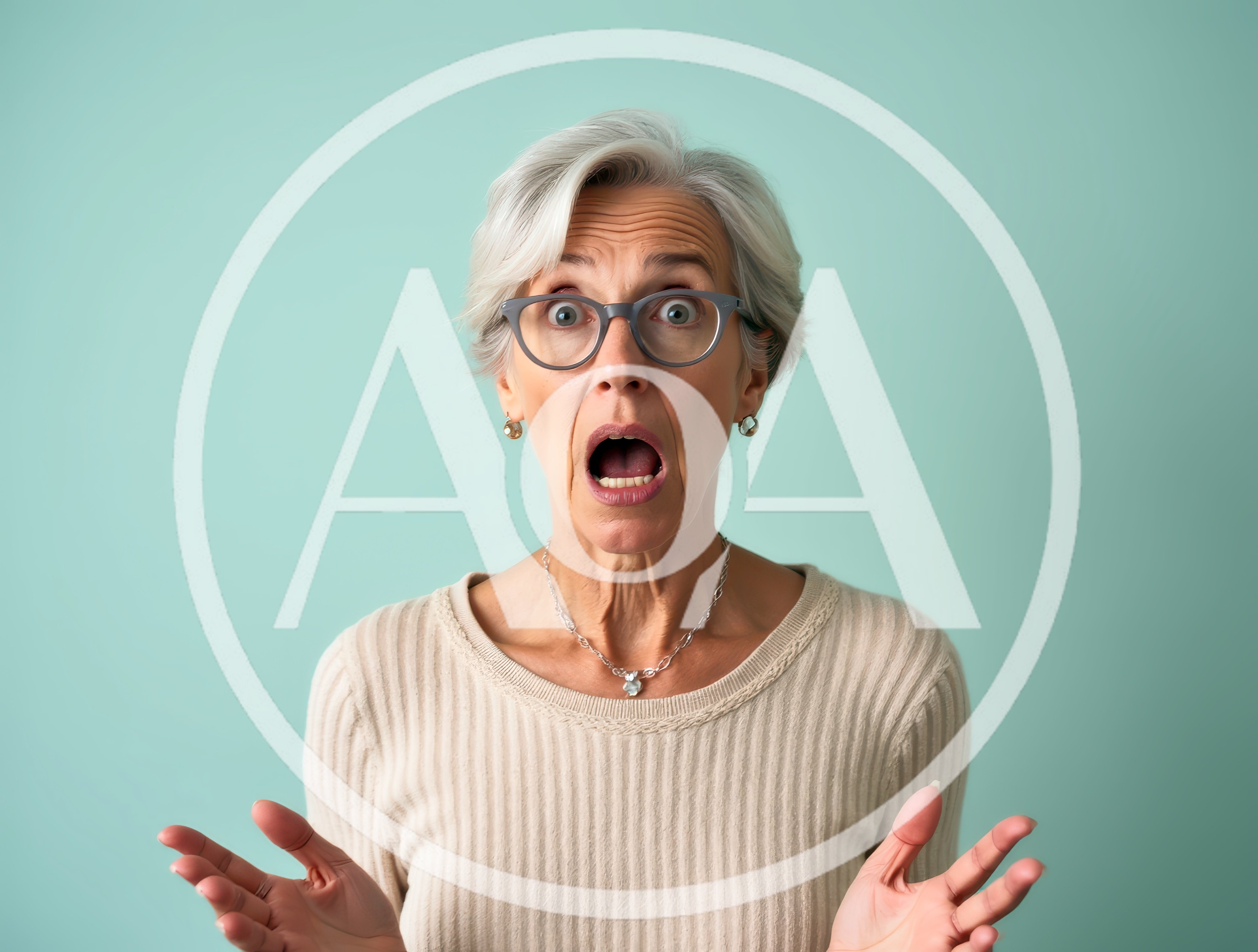 Shocked Senior Woman With Wide Eyes And Open Mouth
