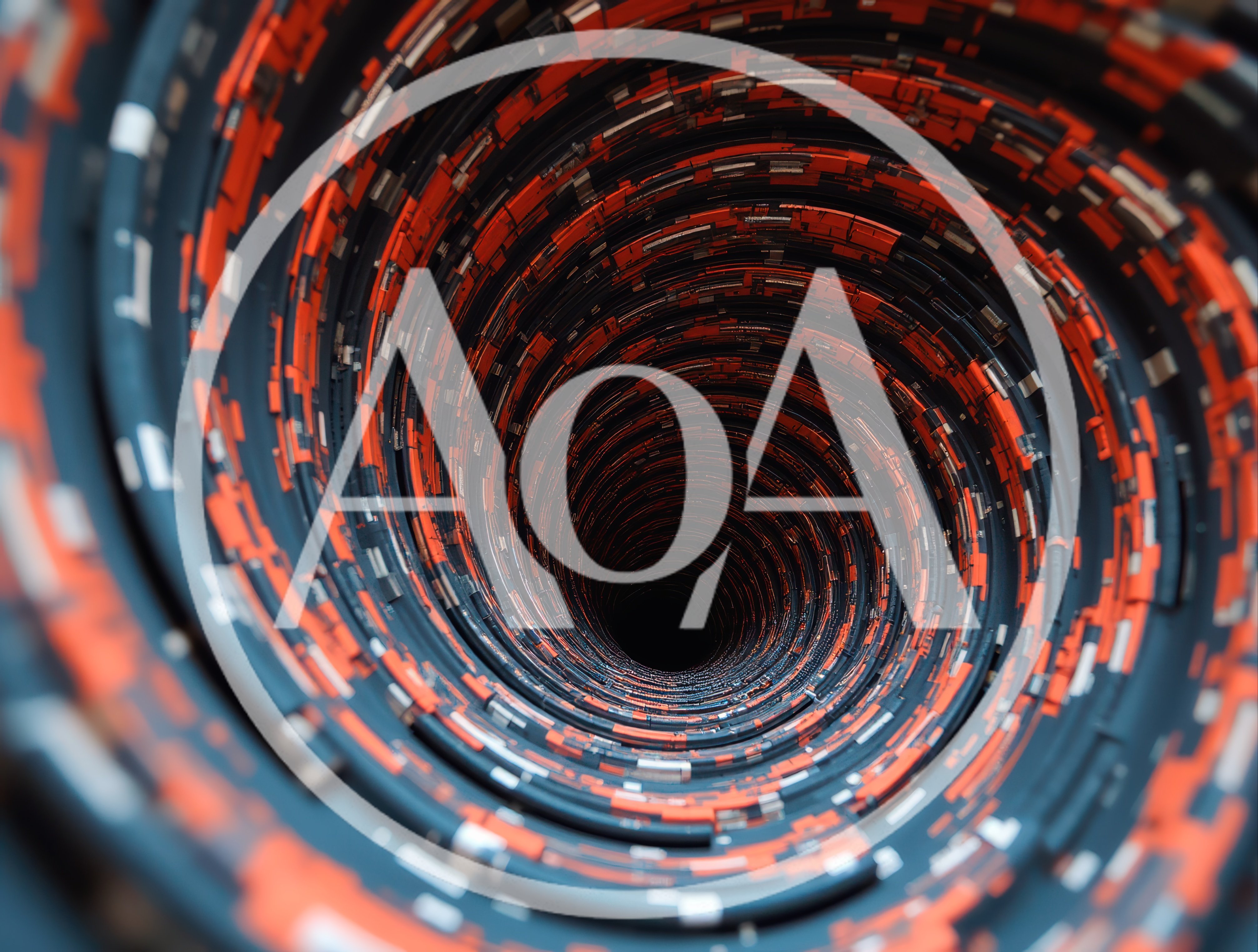 Abstract Sci-Fi Tunnel With Rotating Geometric Patterns