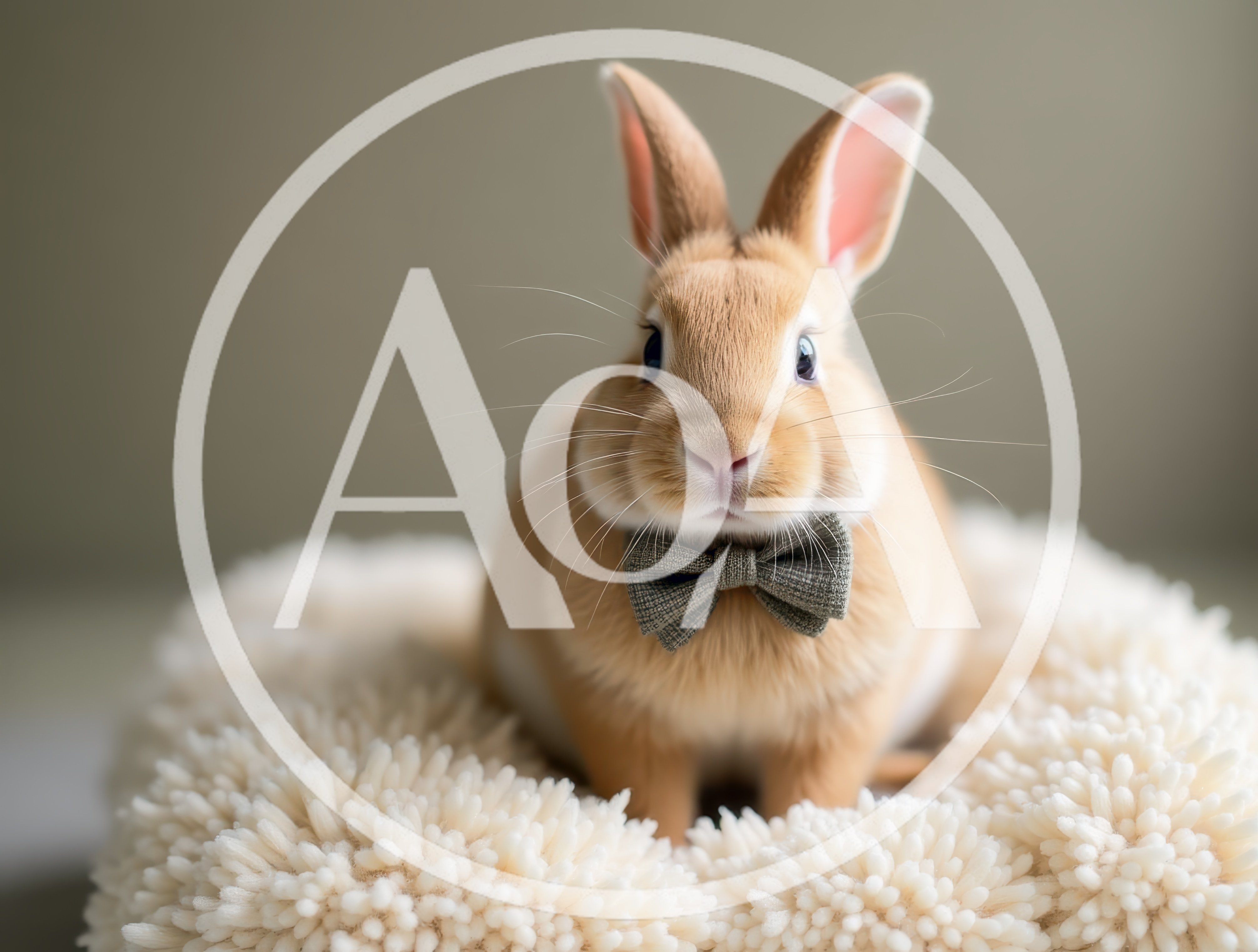 Cute Brown Rabbit Wearing A Bow Tie