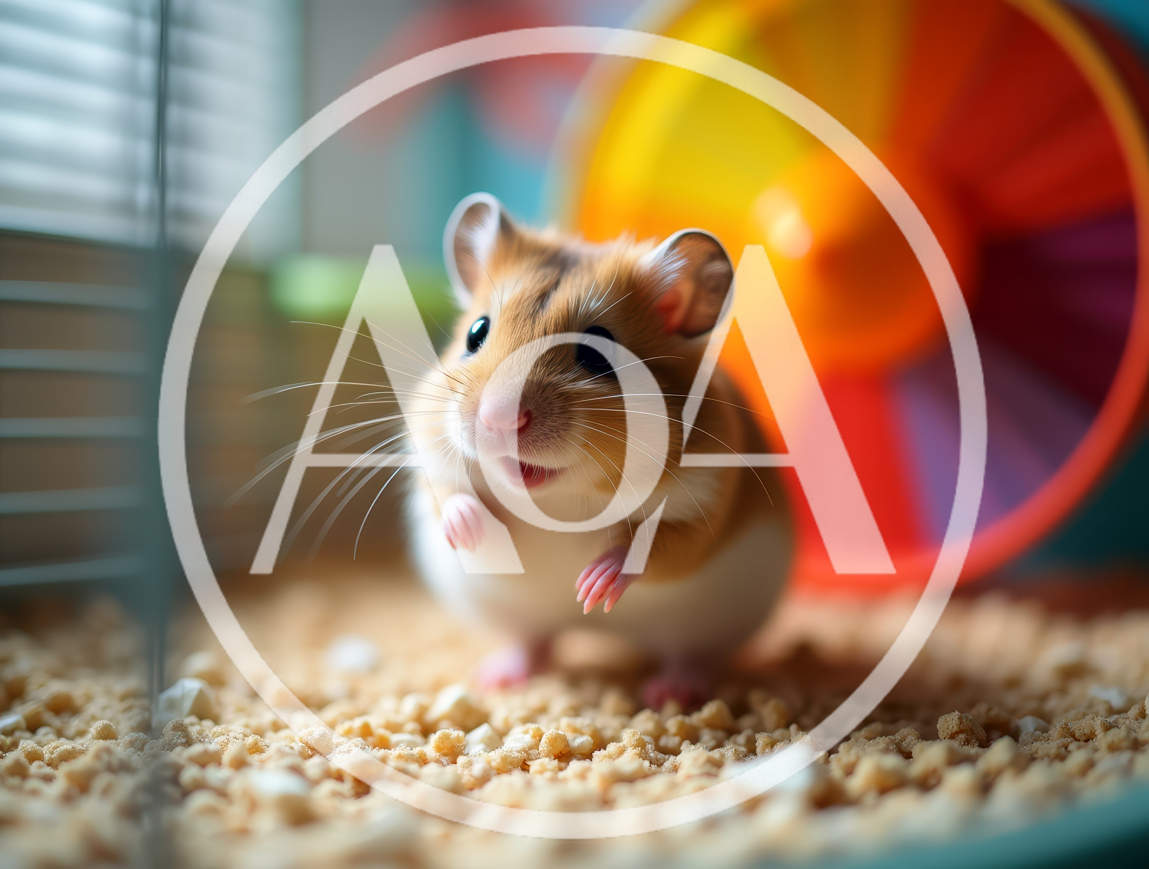 Cute Syrian Hamster Standing In Its Cage