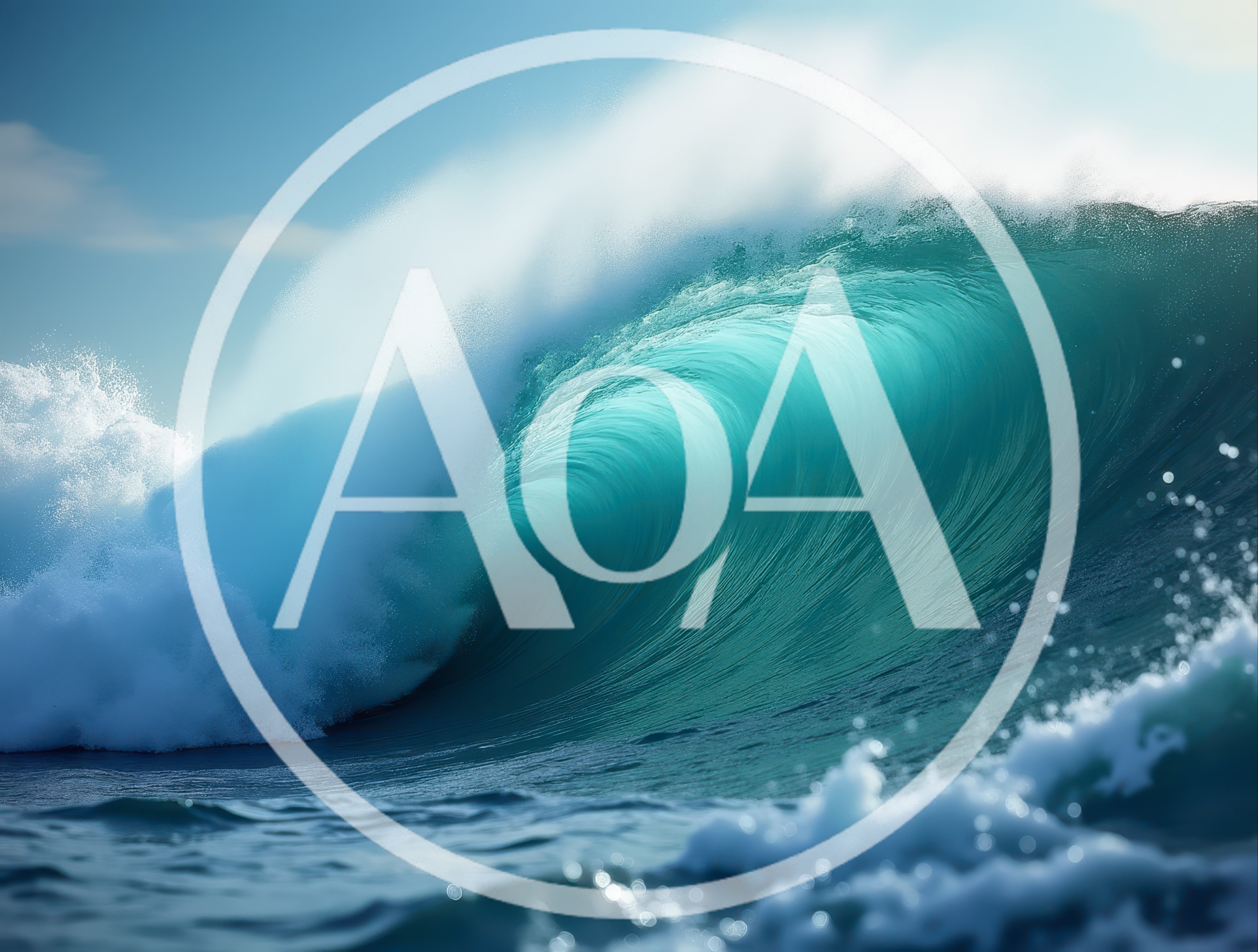 Powerful Turquoise Ocean Wave Breaking In Sunlight