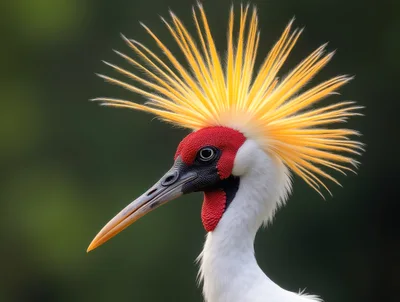Close Up Portrait Of A Grey Crowned Crane