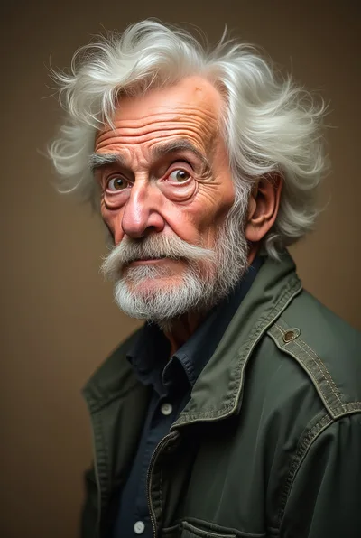 Portrait Of An Elderly Man With White Hair