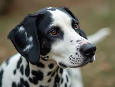 Portrait Of A Spotted Dalmatian Dog