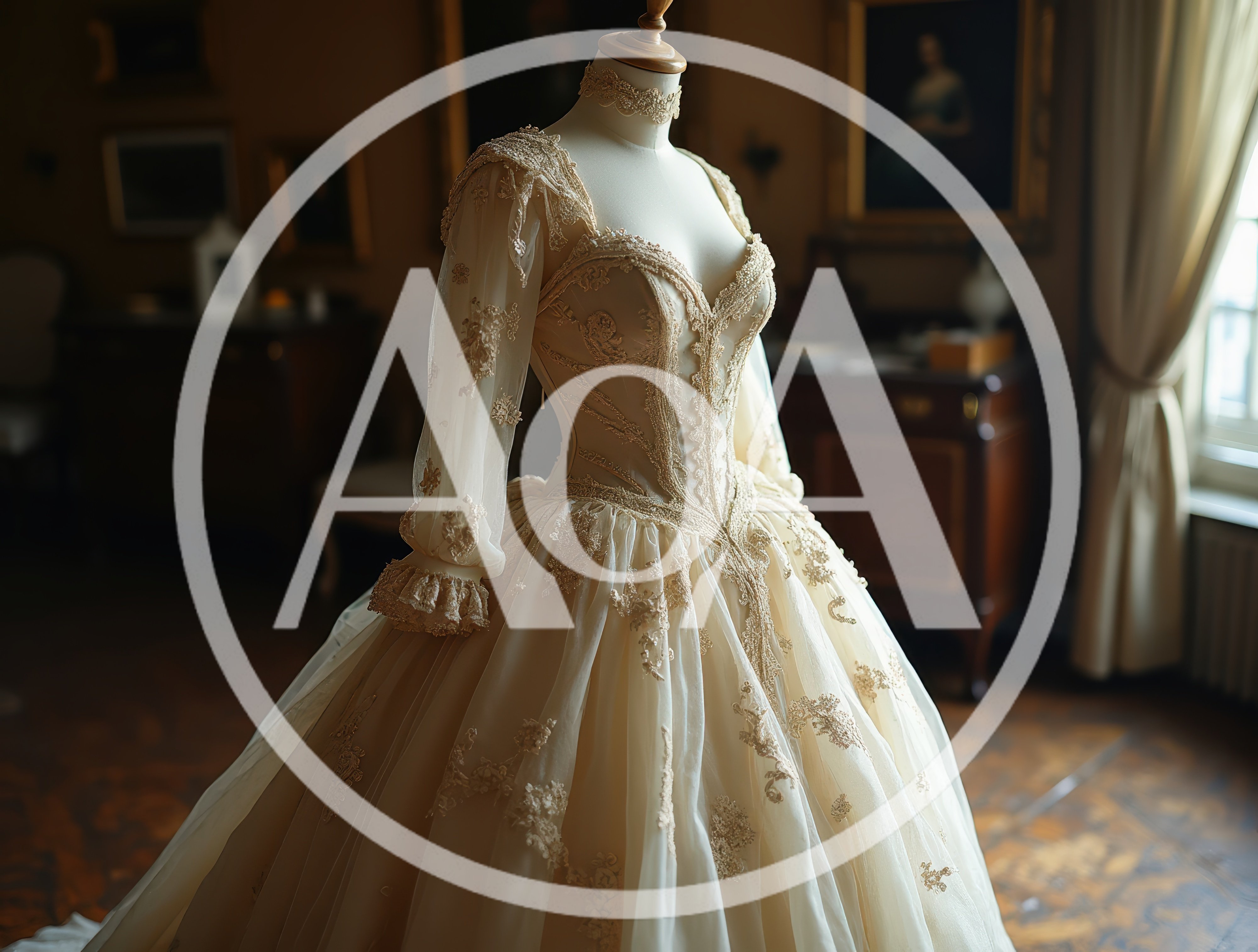 Vintage Style Wedding Dress On A Mannequin