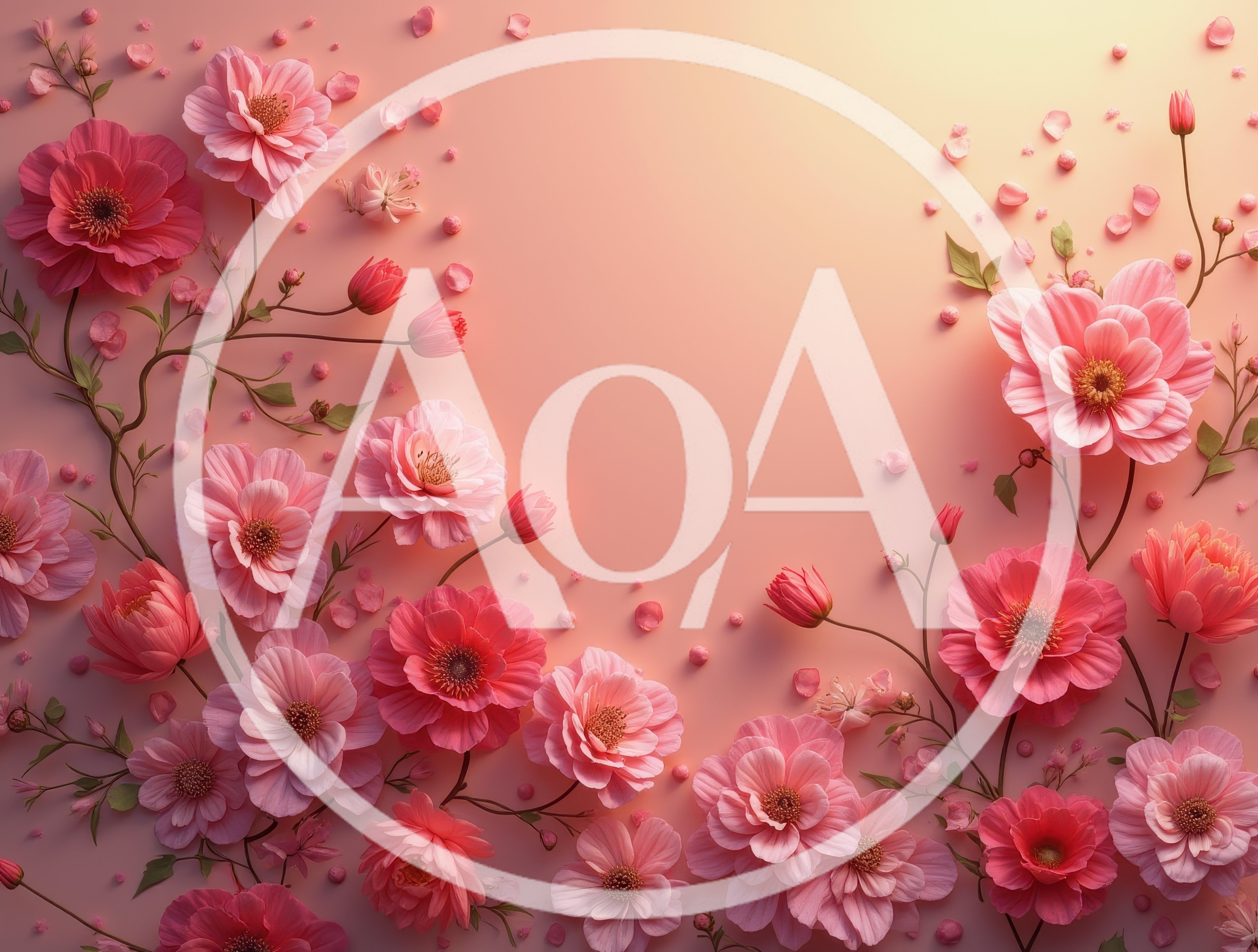 Pink Floral Background With Delicate Blossoms