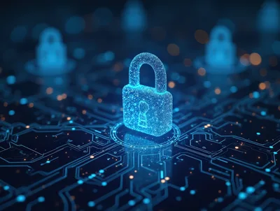 Digital Security Padlock On Circuit Board