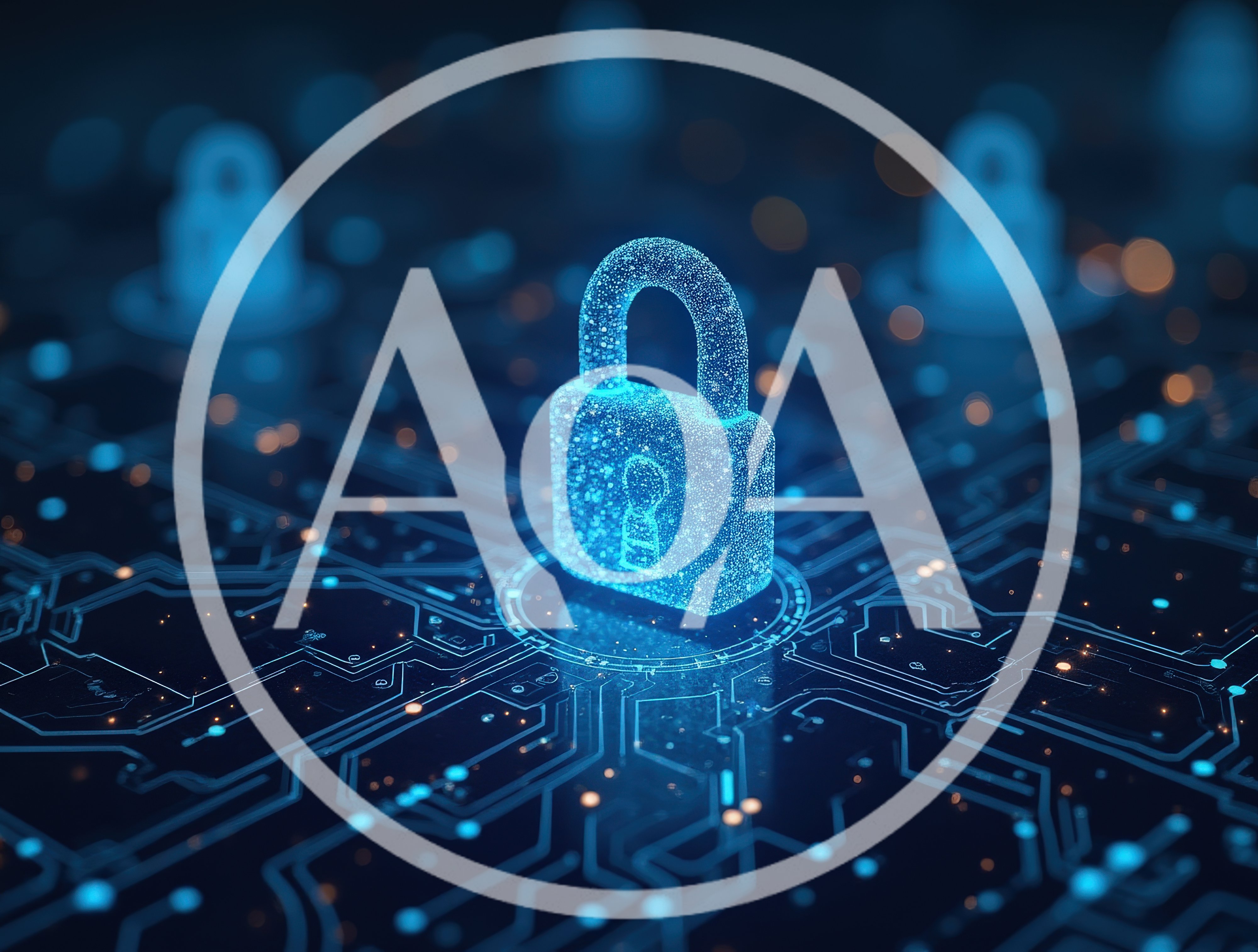 Digital Security Padlock On Circuit Board