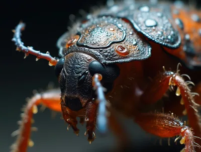 Extreme Macro Close Up Of A Textured Beetle