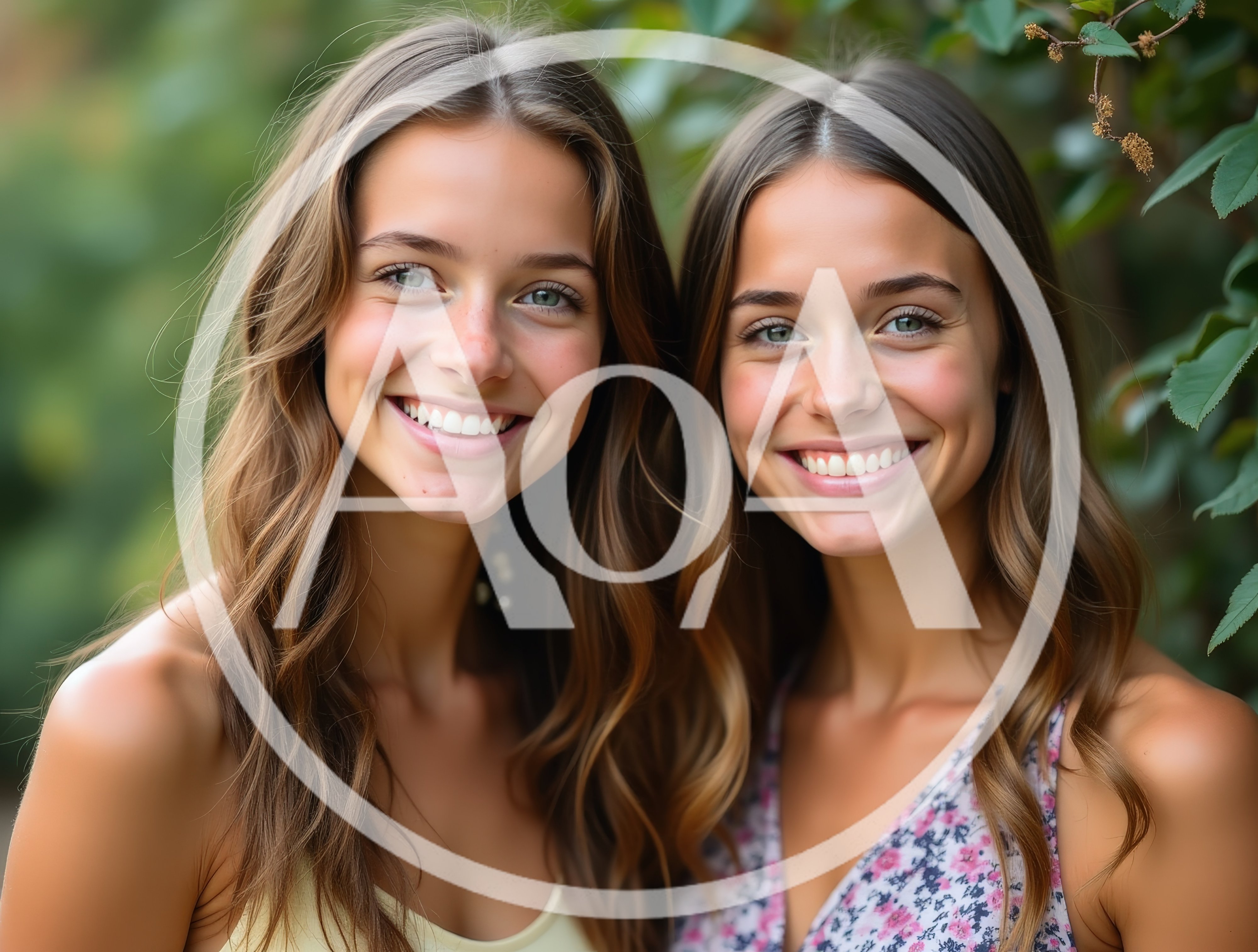 Two Young Women Smiling Outdoors