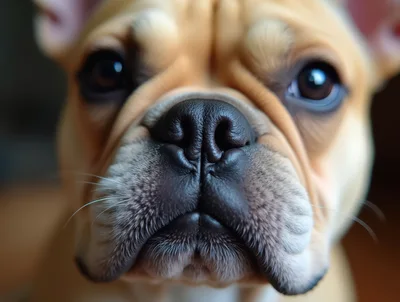 Close Up Portrait Of A French Bulldog