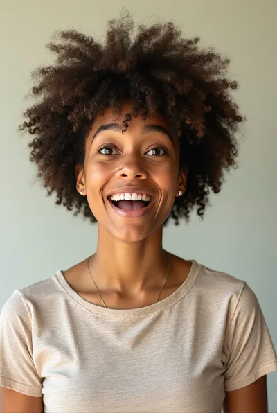 Portrait Of A Joyful Young Woman With Afro Hair