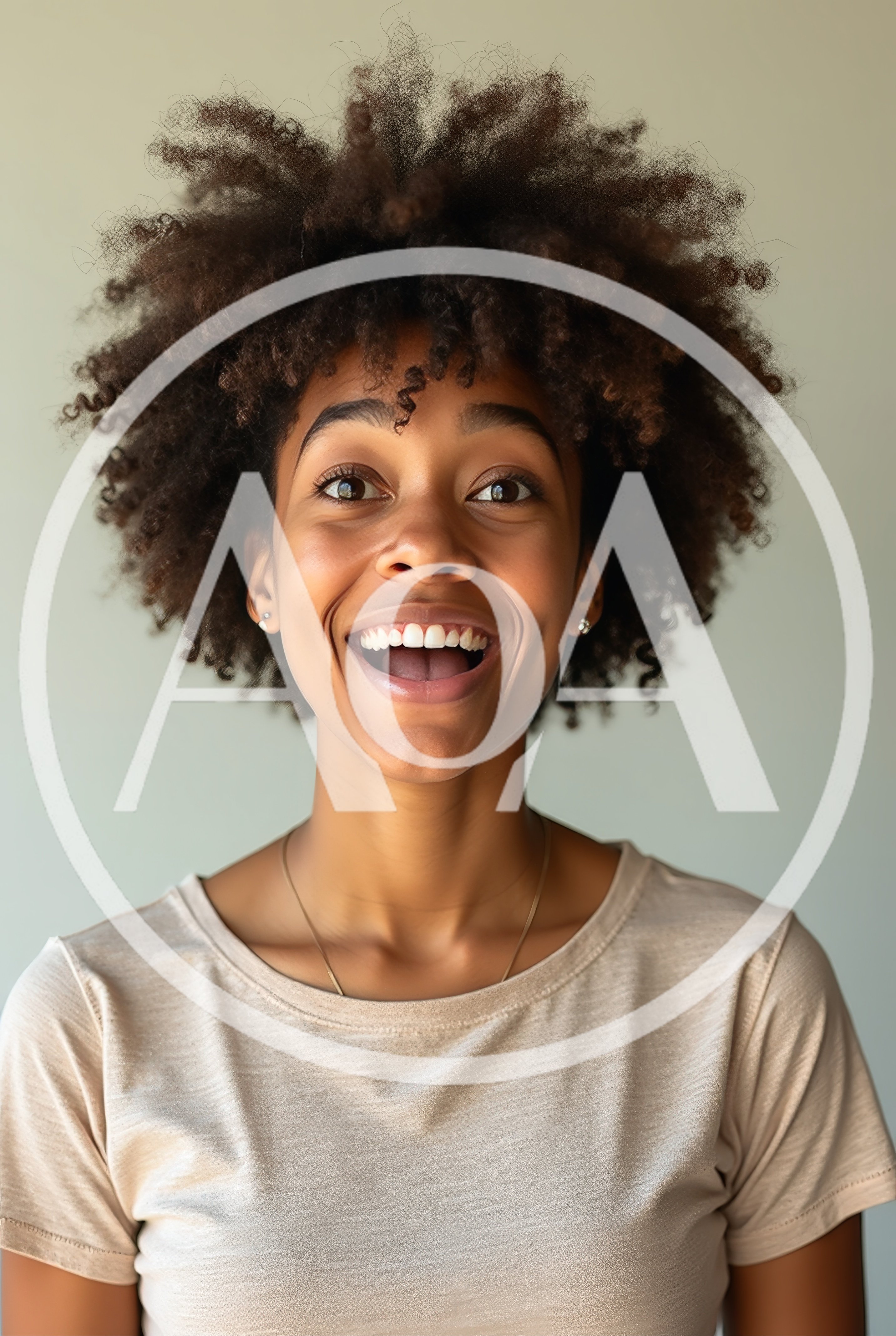 Portrait Of A Joyful Young Woman With Afro Hair