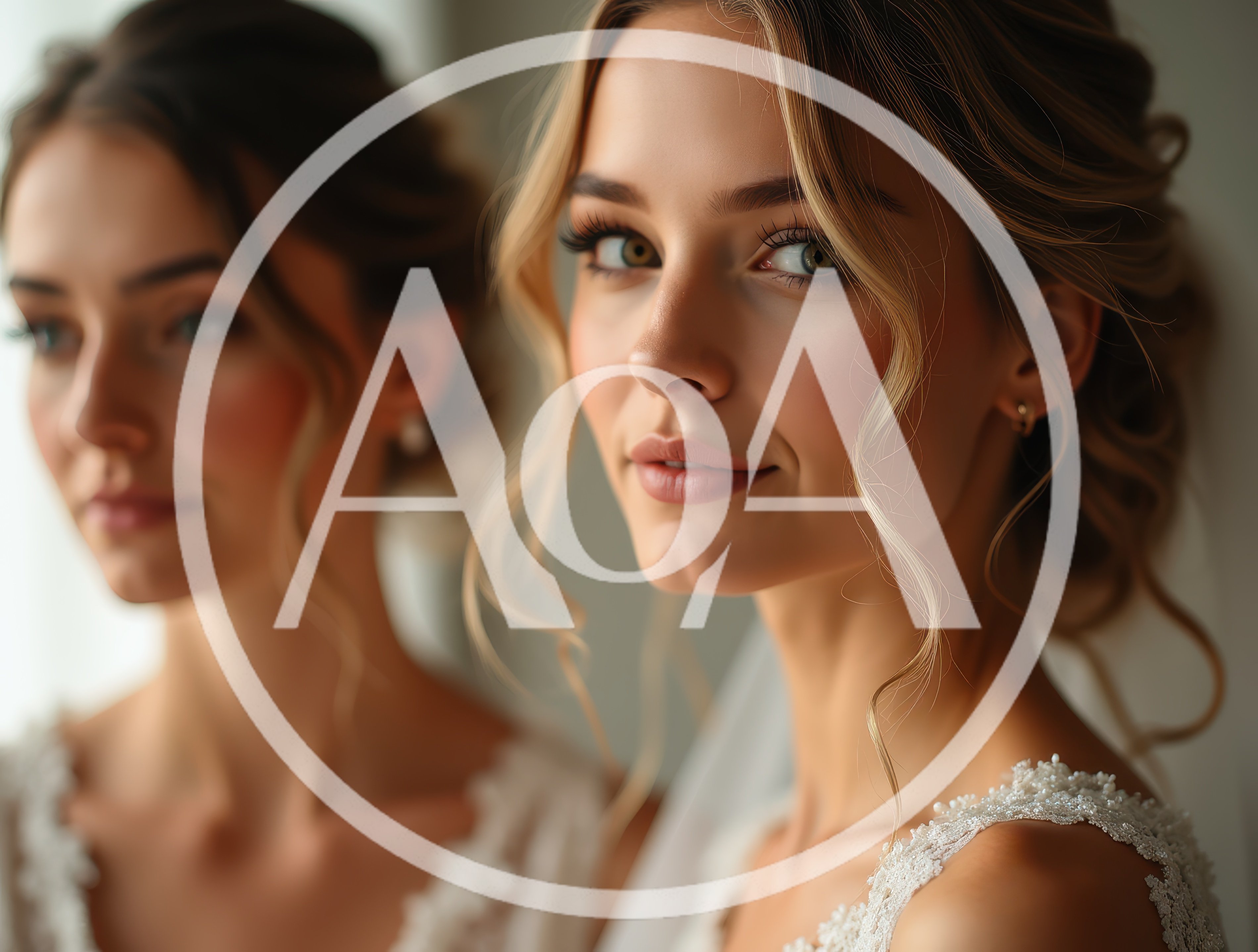 Two Beautiful Brides Preparing For Wedding Ceremony
