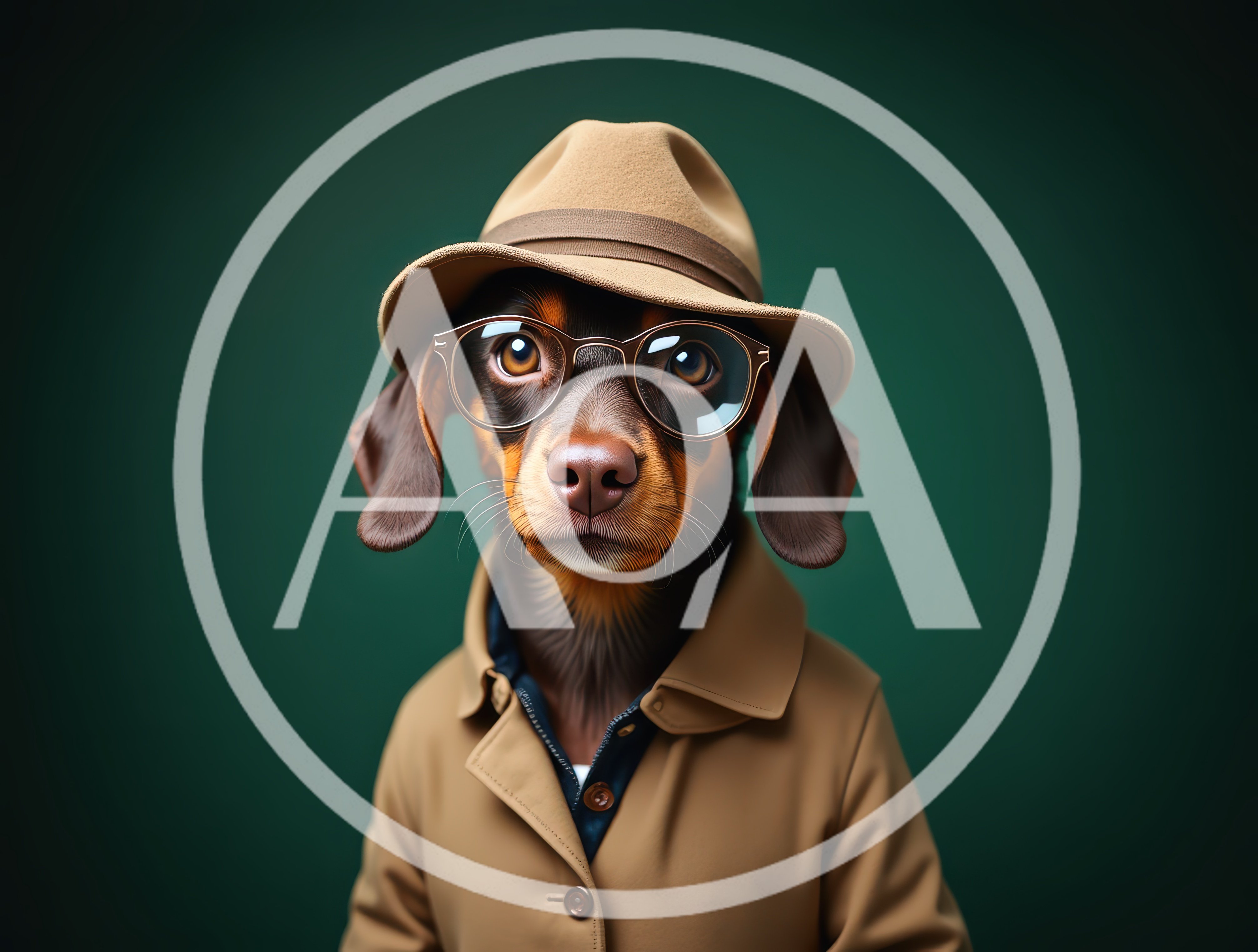 Dachshund Dog Wearing A Fedora And Glasses