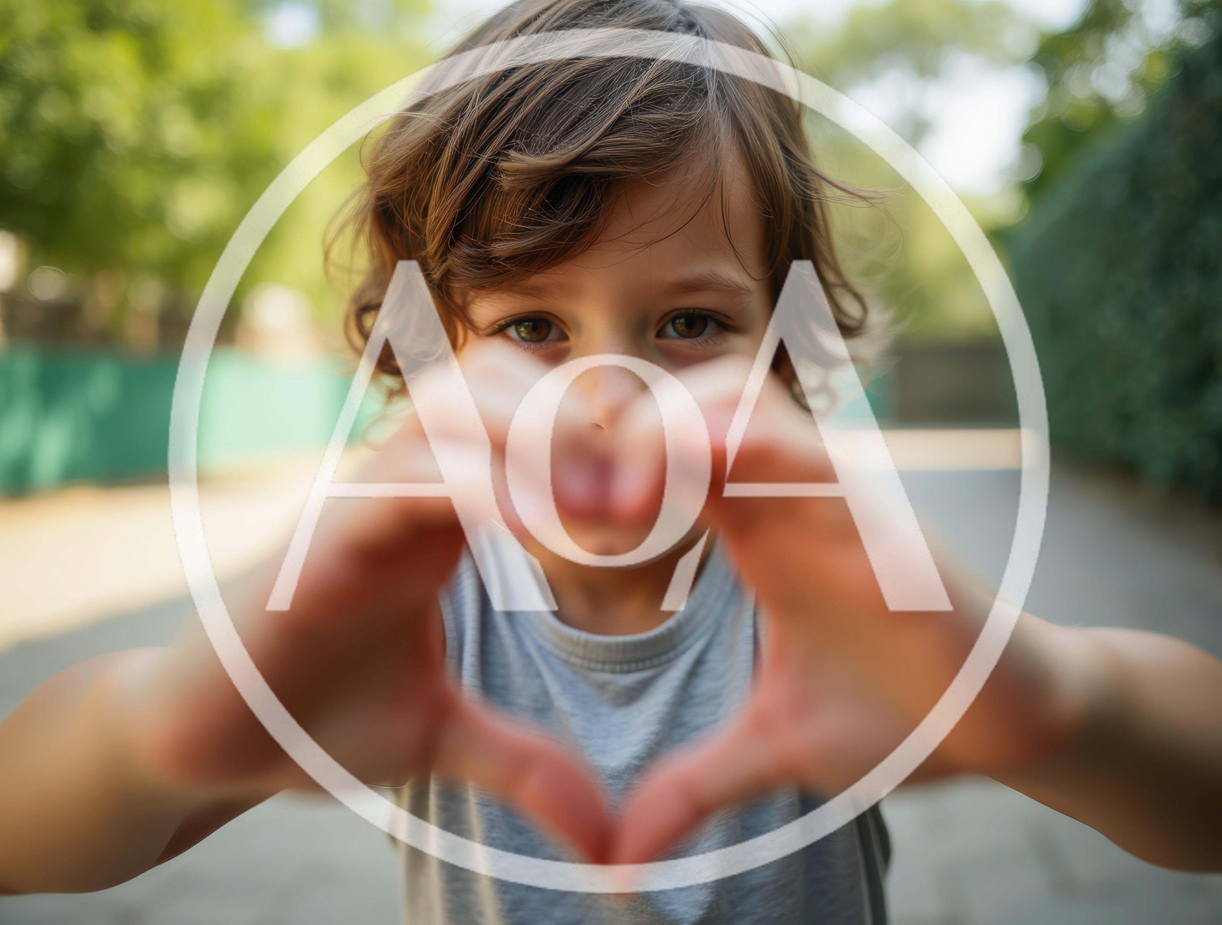 Young Boy Making A Heart Shape With His Hands