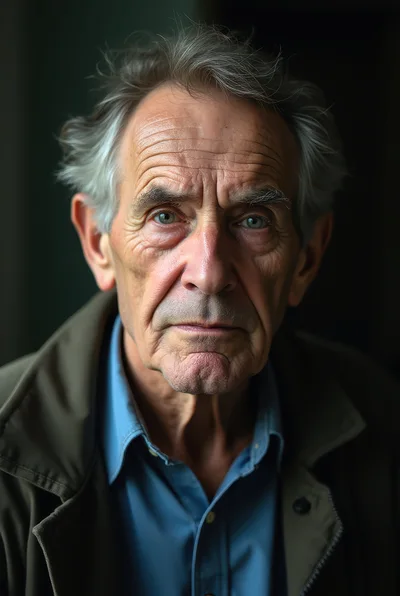 Portrait Of An Elderly Man With Weathered Features