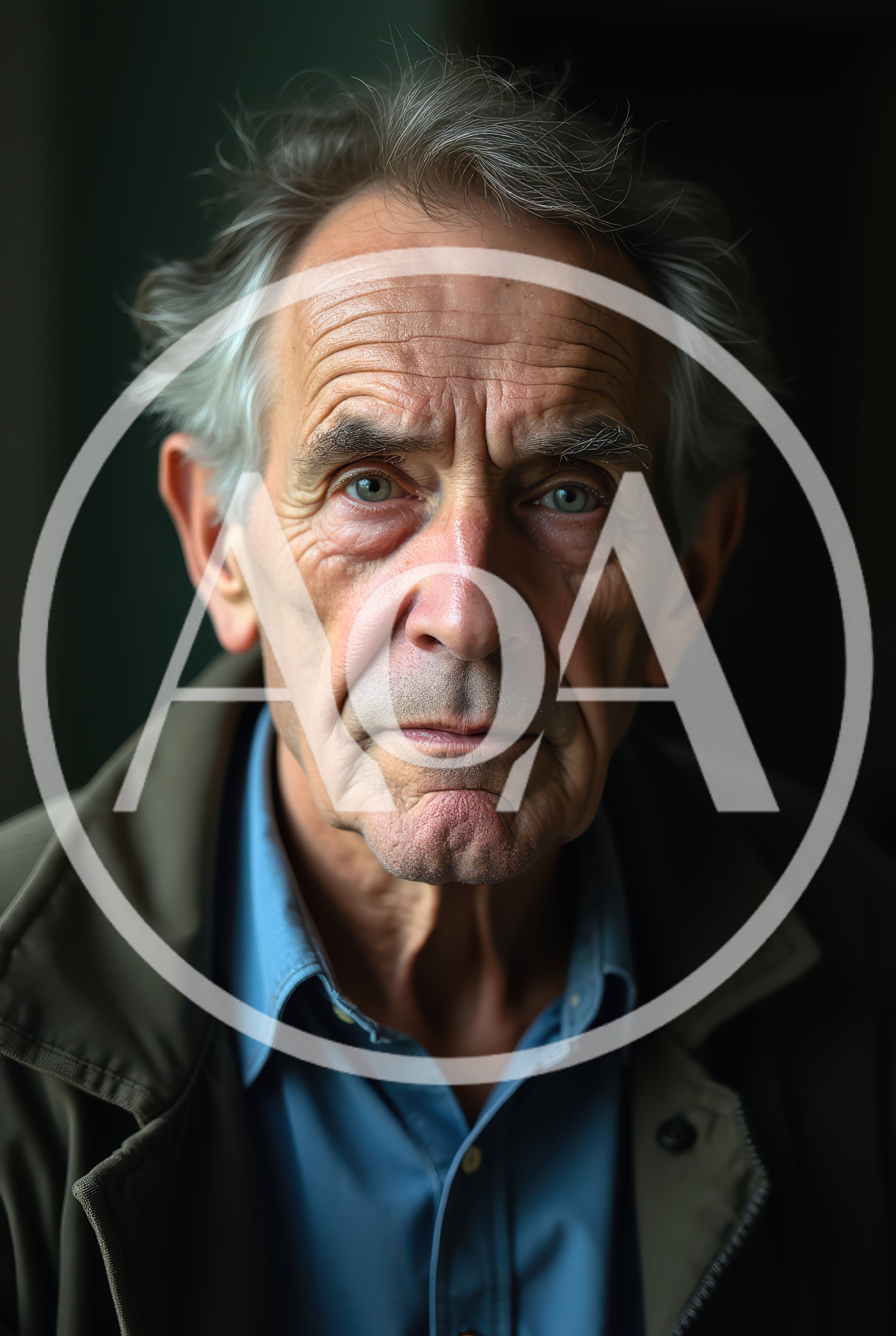 Portrait Of An Elderly Man With Weathered Features