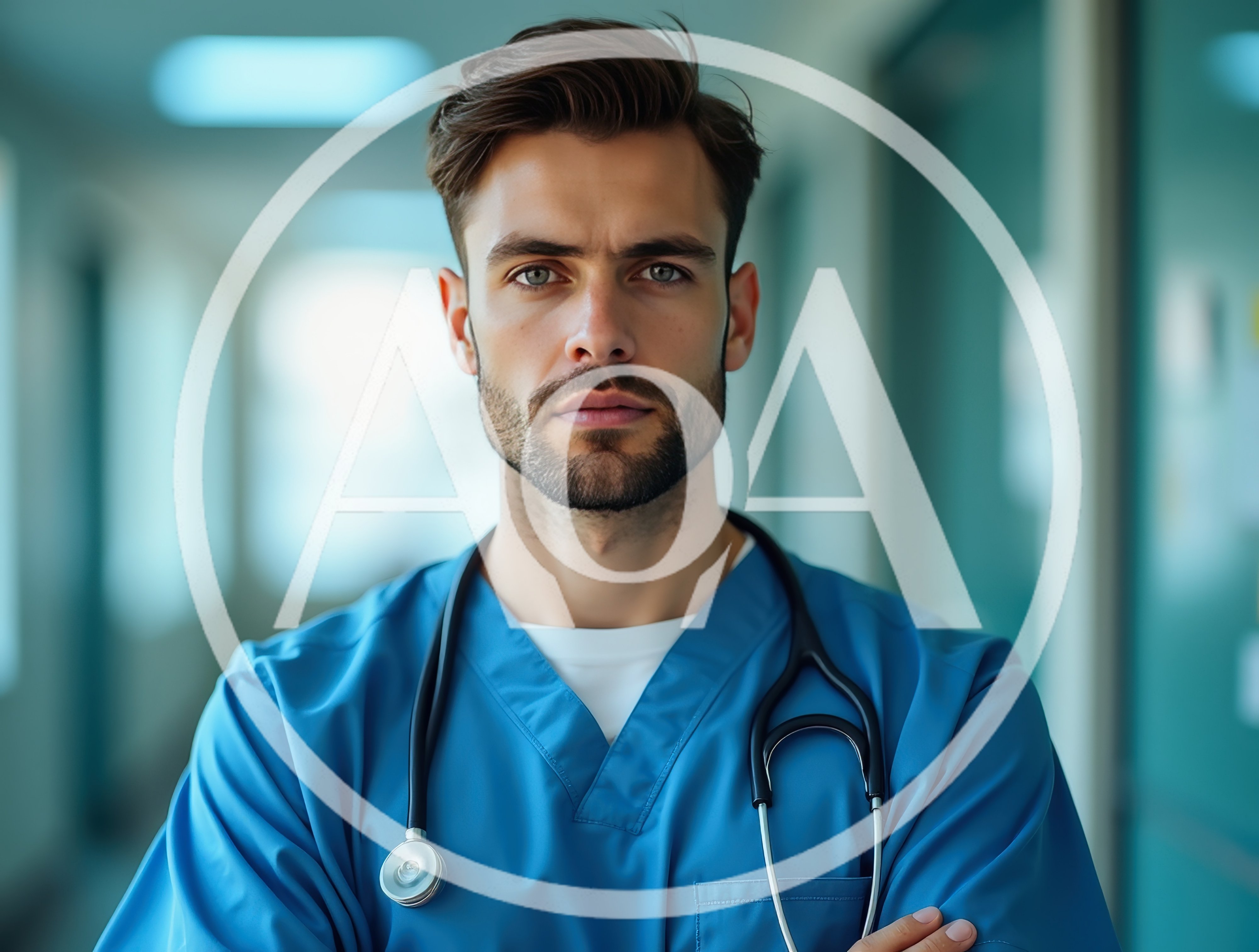 Portrait Of A Professional Male Doctor In Hospital Corridor