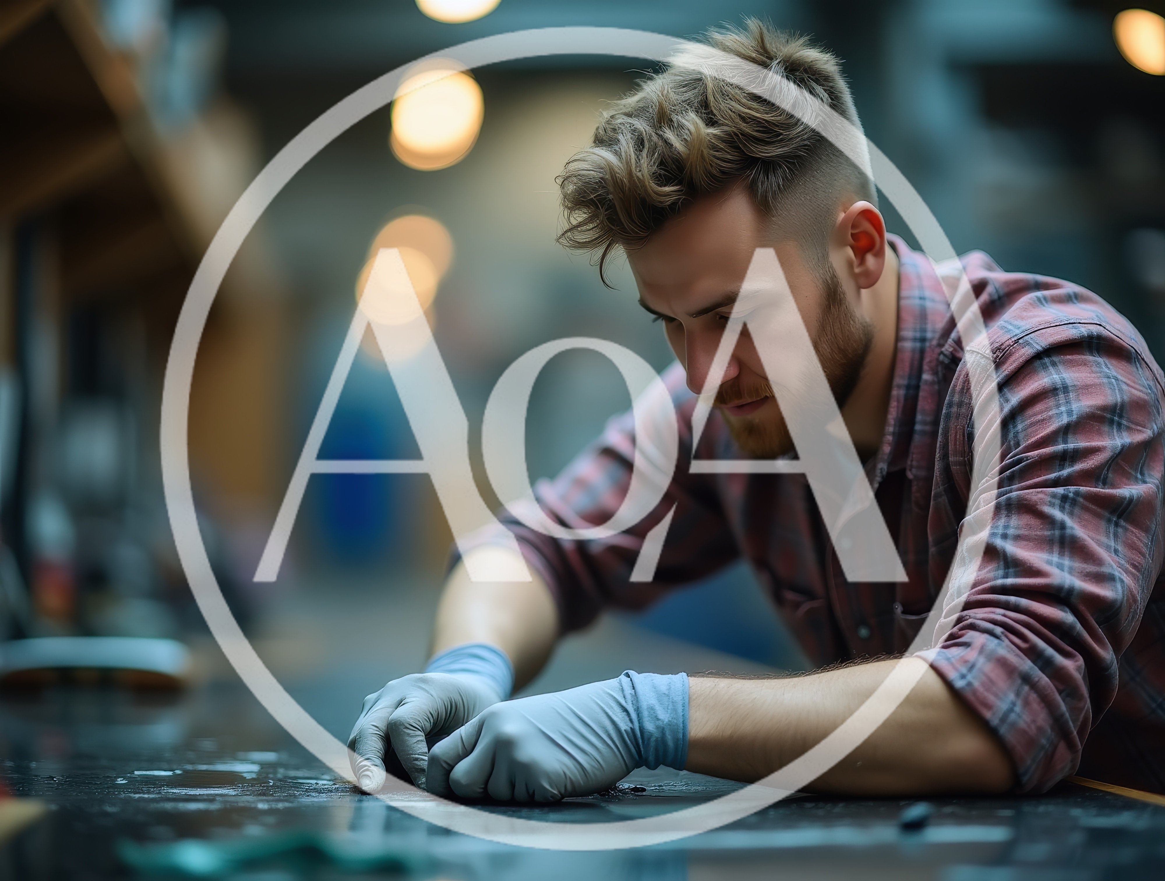 Young Craftsman Working On A Project In Workshop