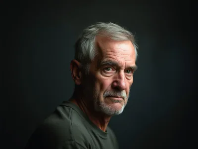 Portrait Of A Mature Man With Gray Hair