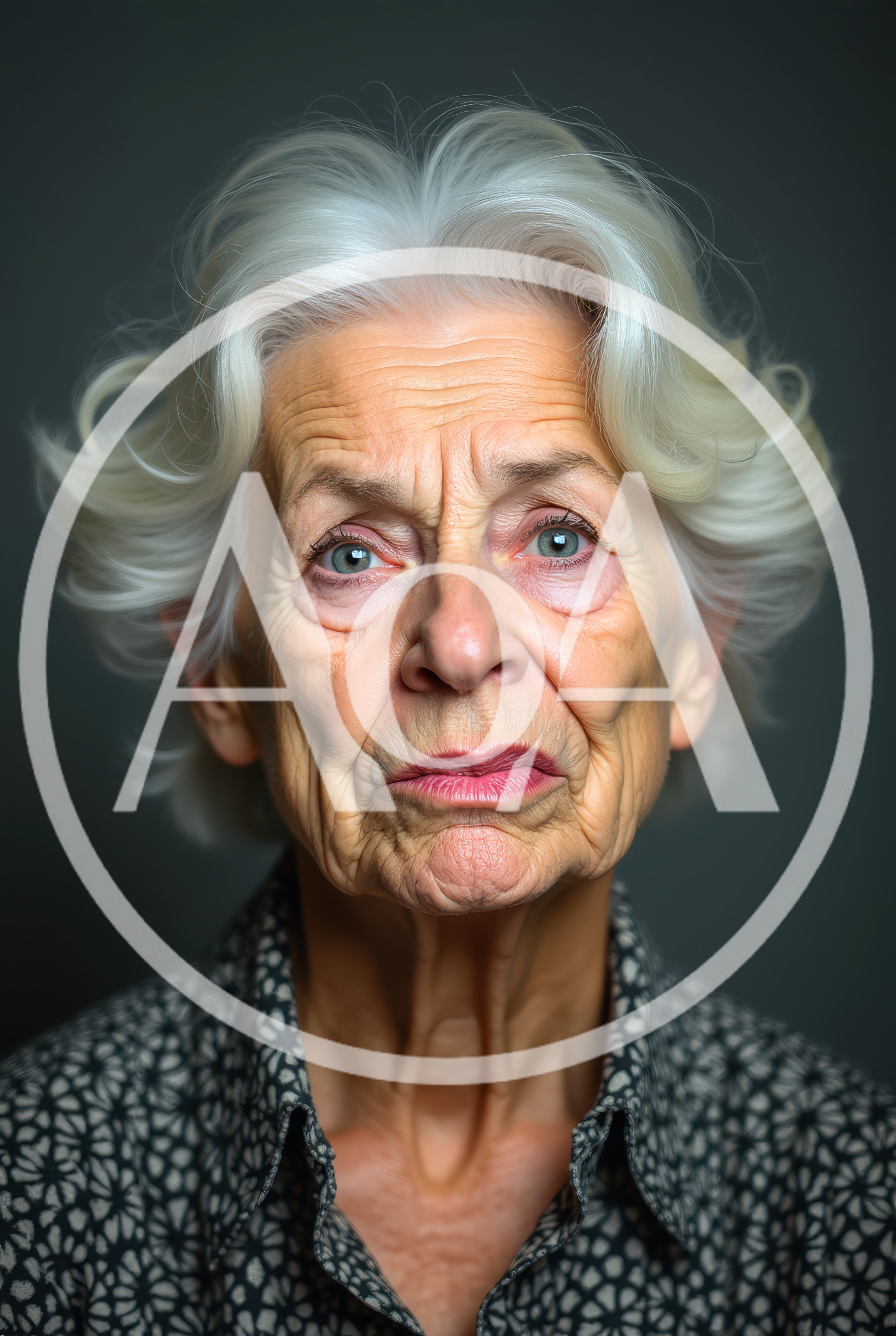 Portrait Of An Elderly Woman With Serious Expression