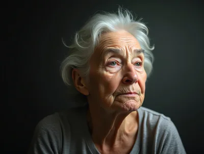 Portrait Of An Elderly Woman With Silver Hair