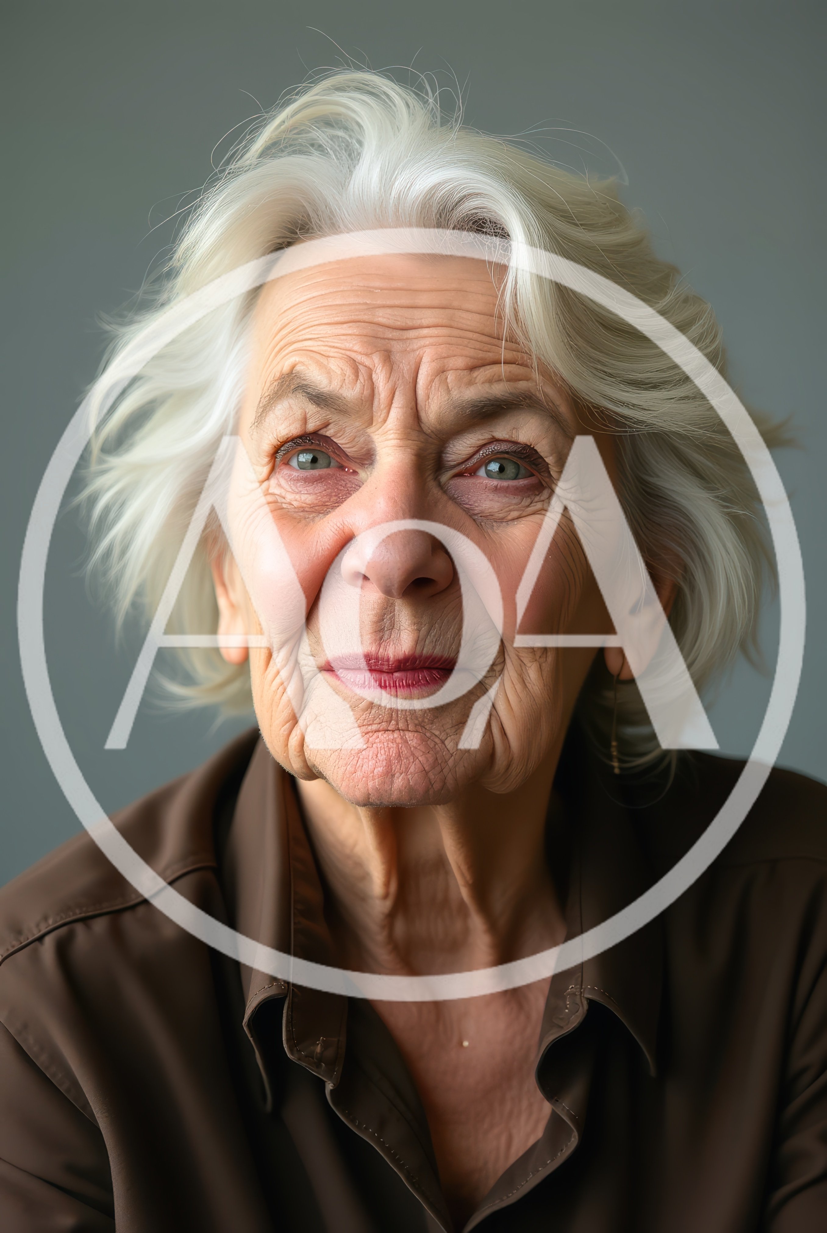 Portrait Of An Elderly Woman With White Hair