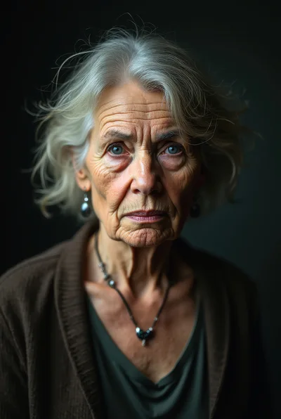 Portrait Of An Elderly Woman With Gray Hair