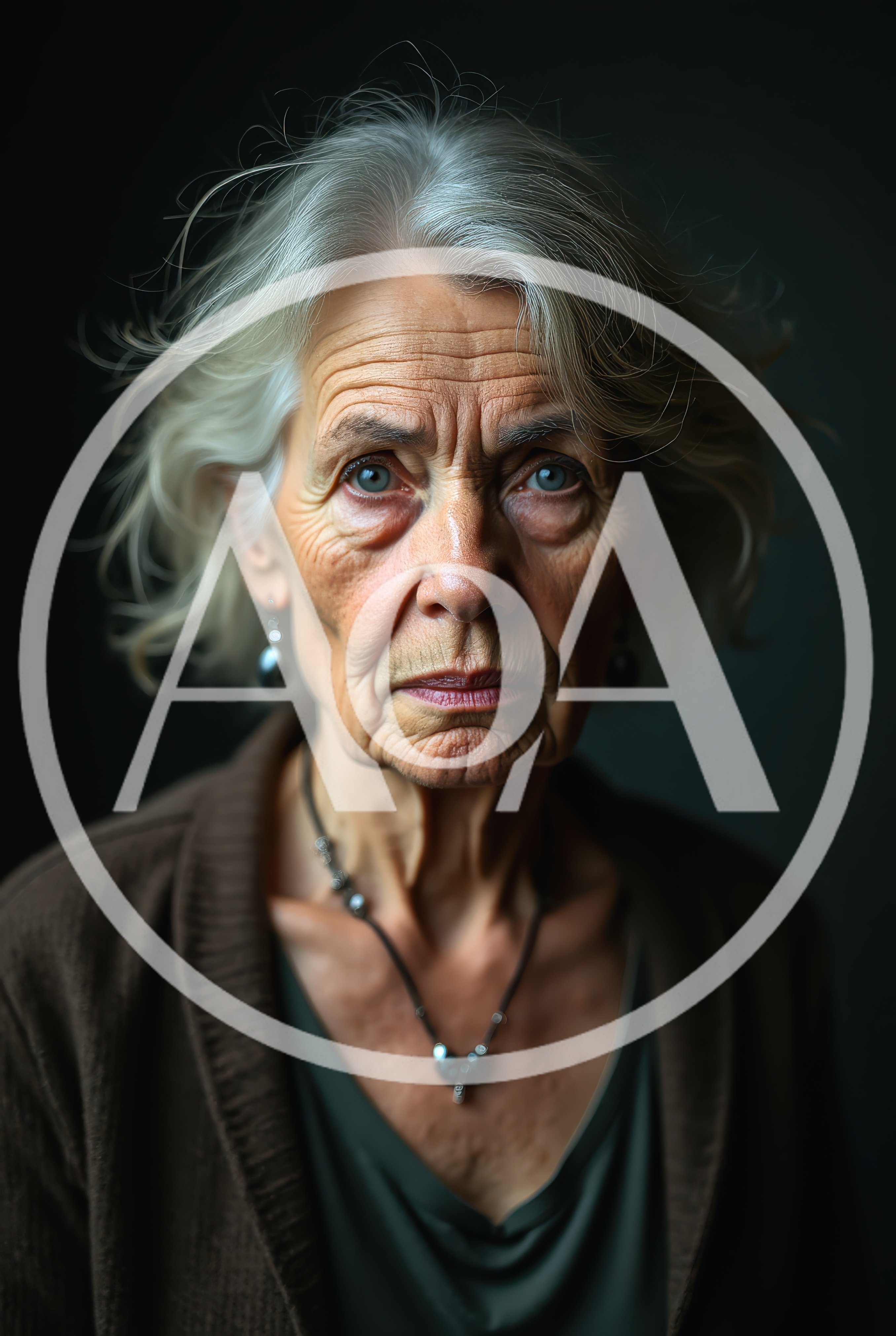 Portrait Of An Elderly Woman With Gray Hair