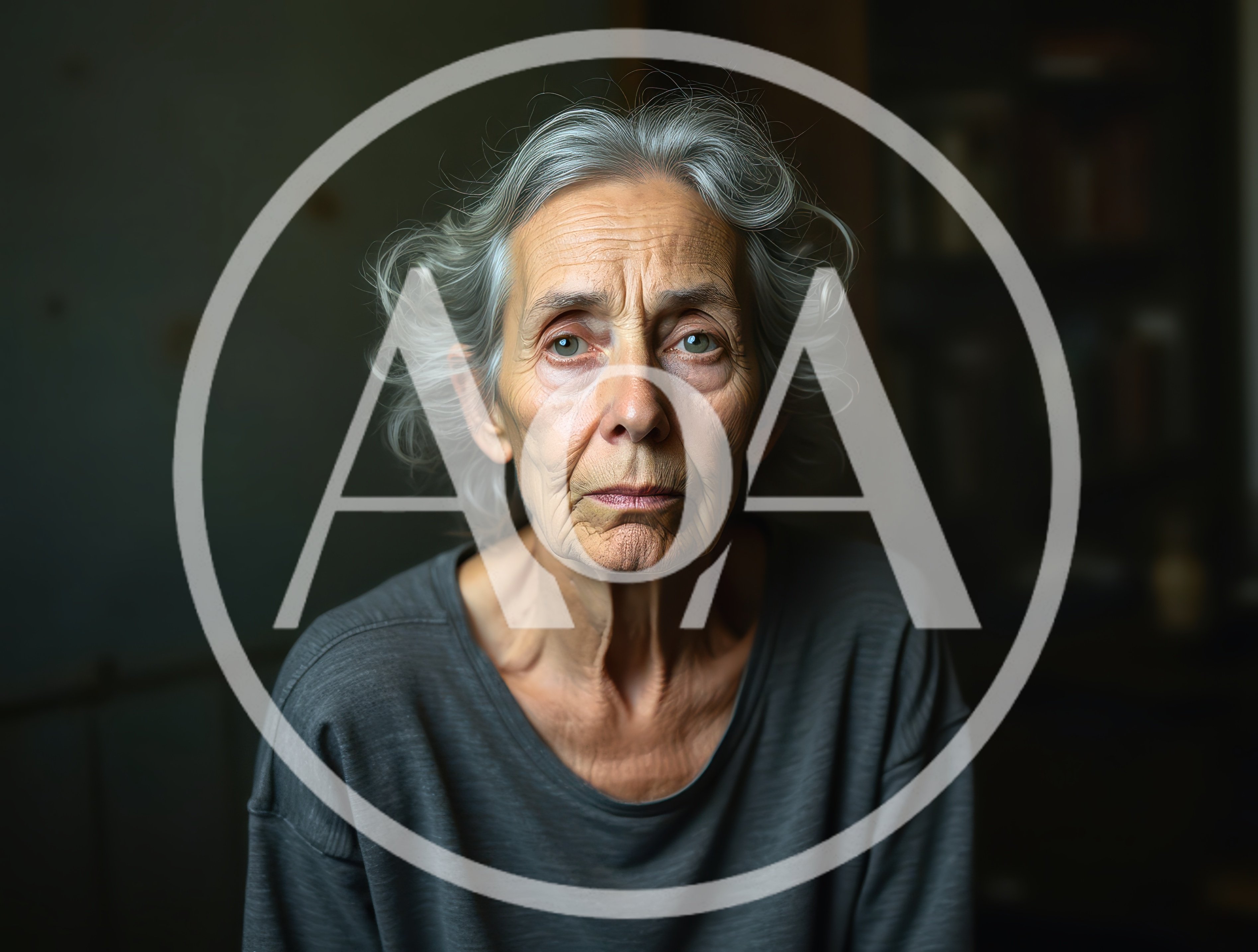 Portrait Of An Elderly Woman With Gray Hair
