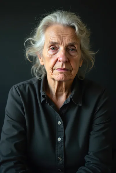 Portrait Of An Elderly Woman With Gray Hair