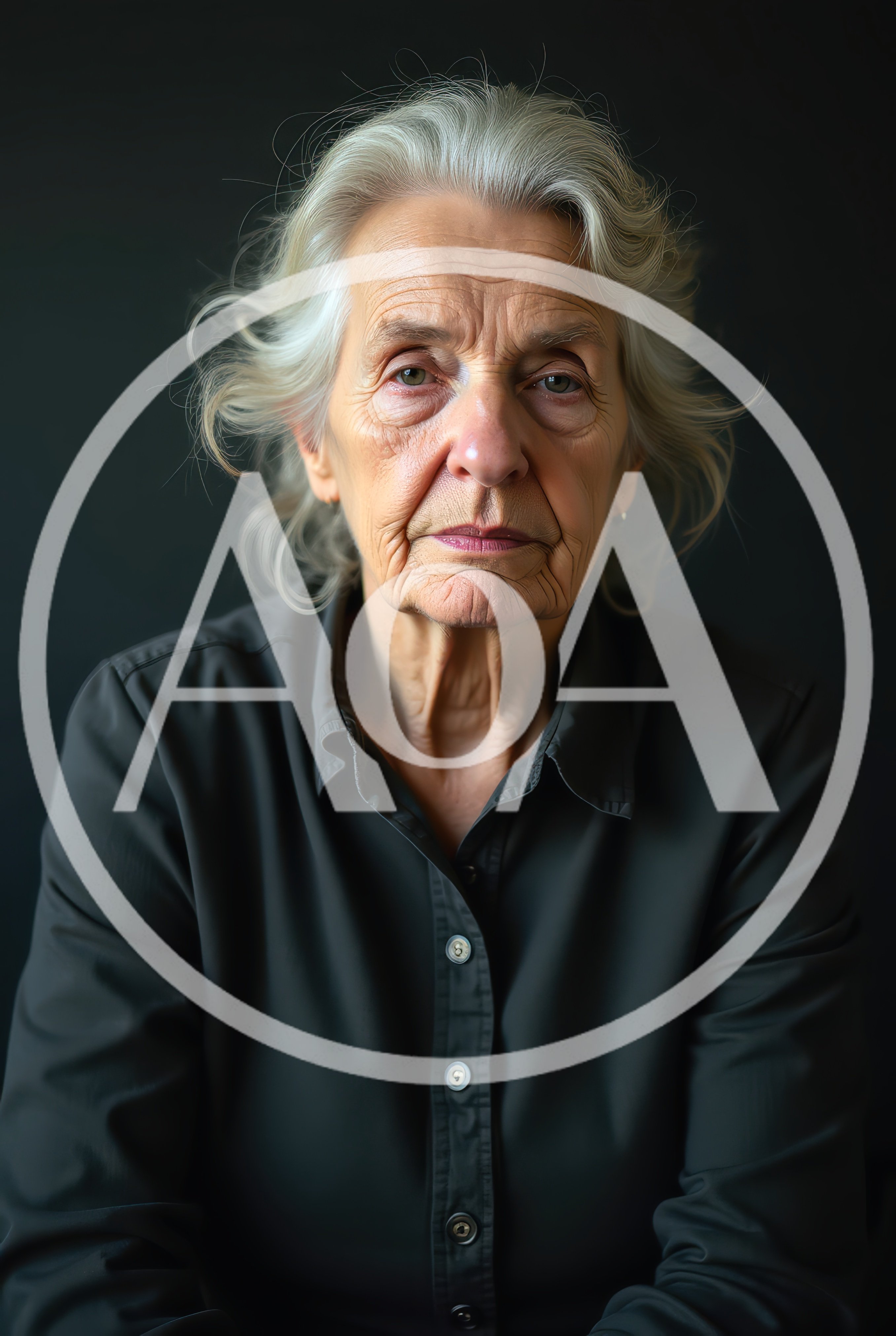 Portrait Of An Elderly Woman With Gray Hair