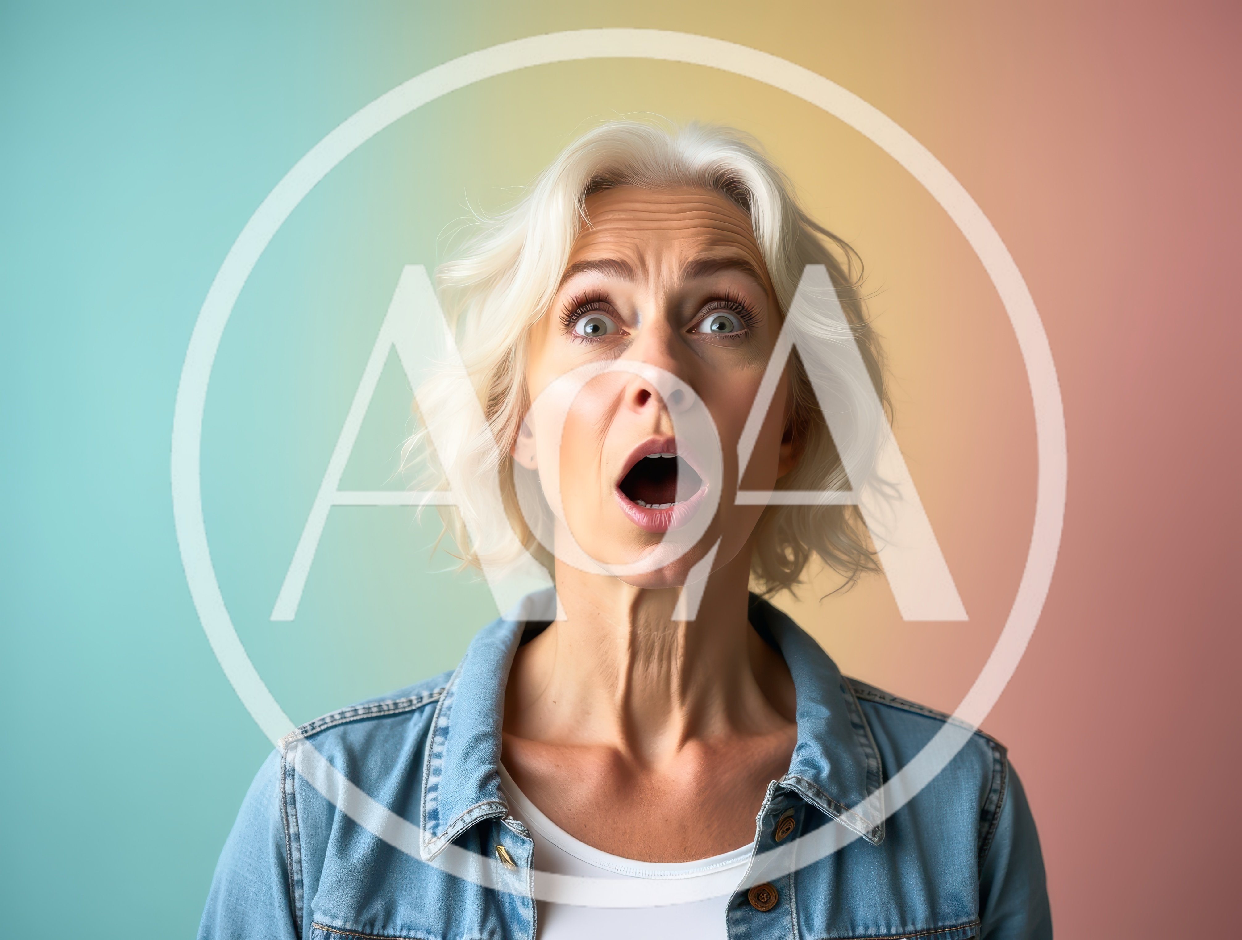 Surprised Mature Woman With Blonde Hair