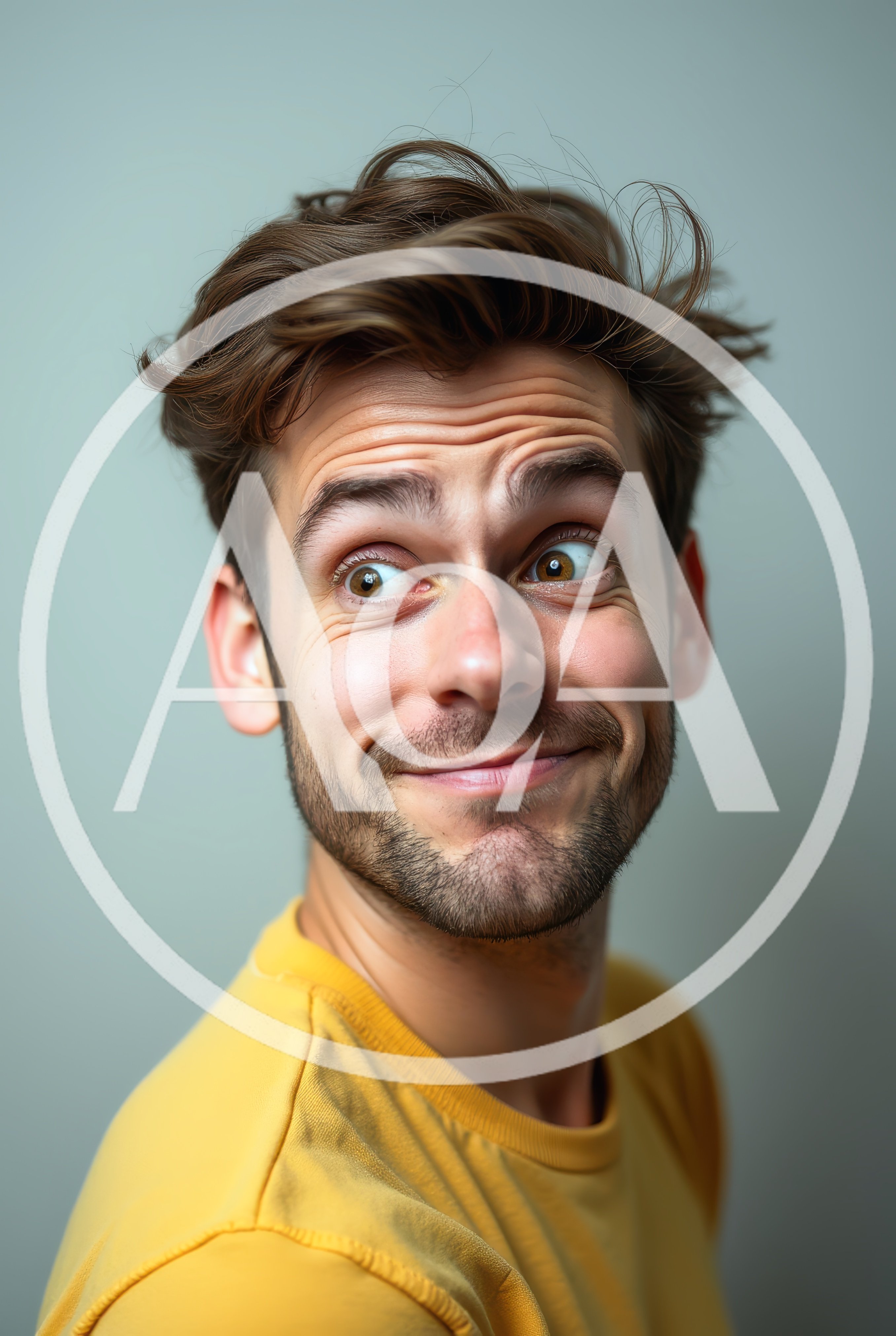 Young Man With A Playful And Skeptical Expression