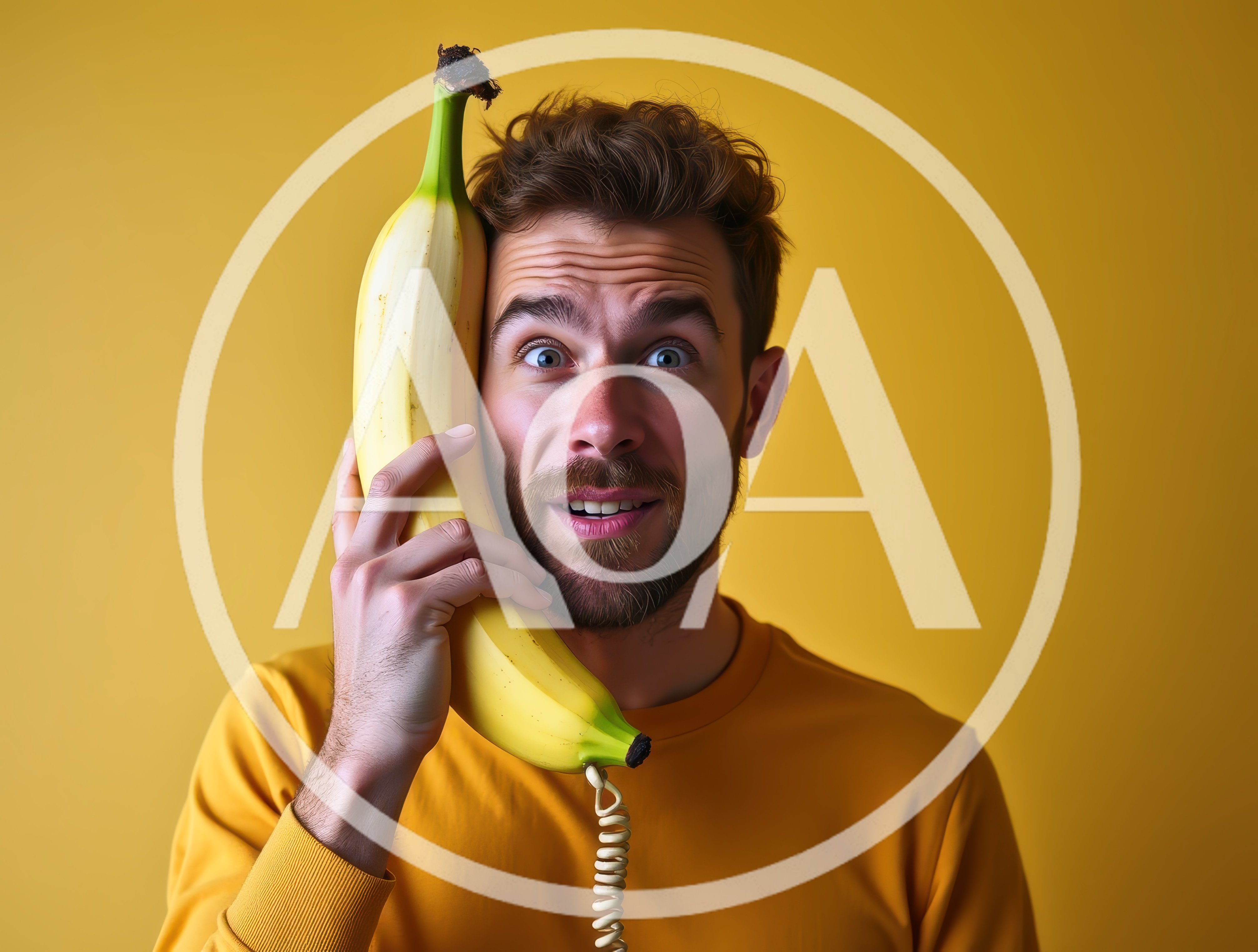 Man Holding A Banana Like A Telephone