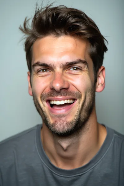 Portrait Of A Smiling Man With Stubble