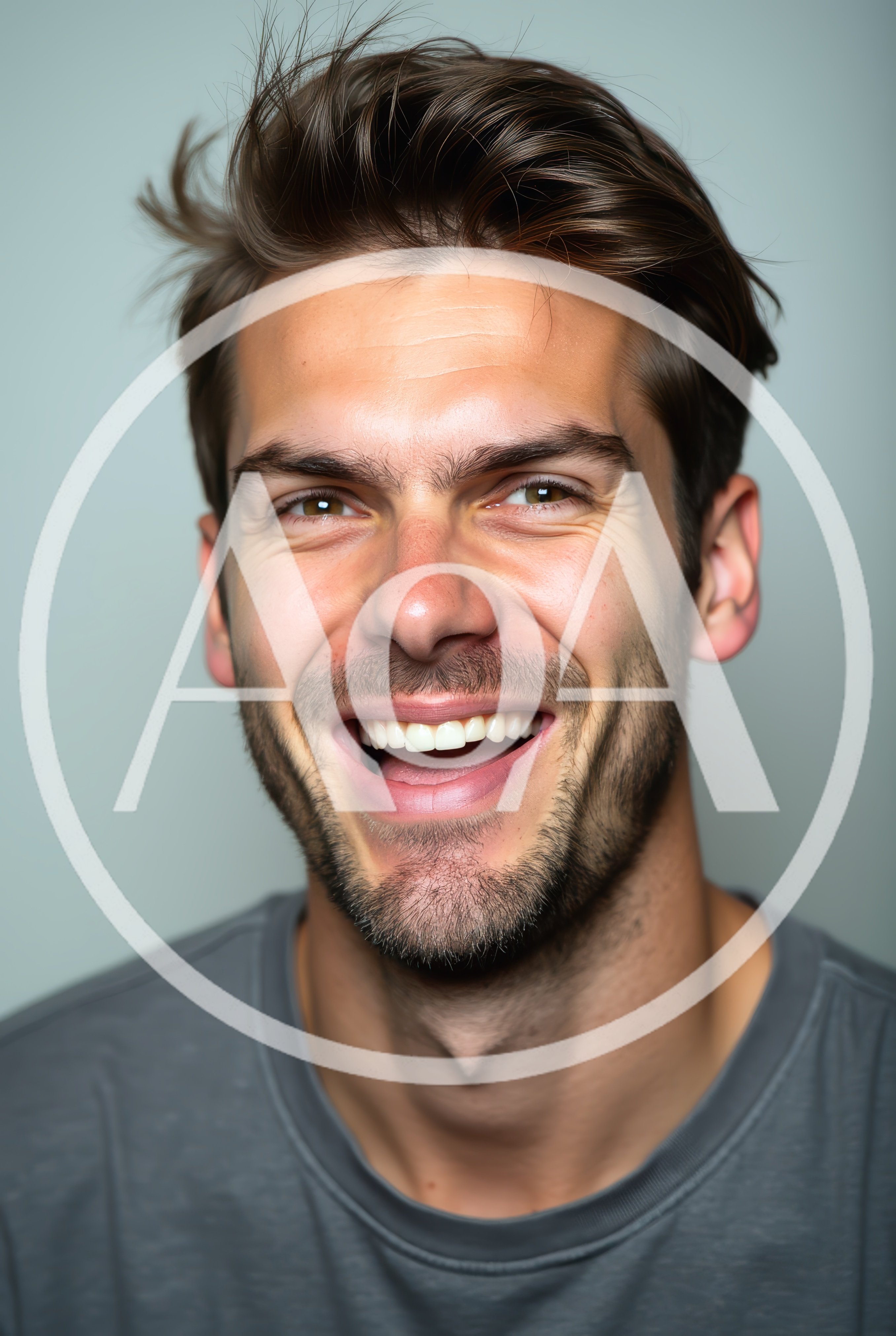 Portrait Of A Smiling Man With Stubble