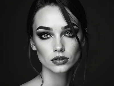 Portrait Of A Beautiful Woman With Dramatic Makeup