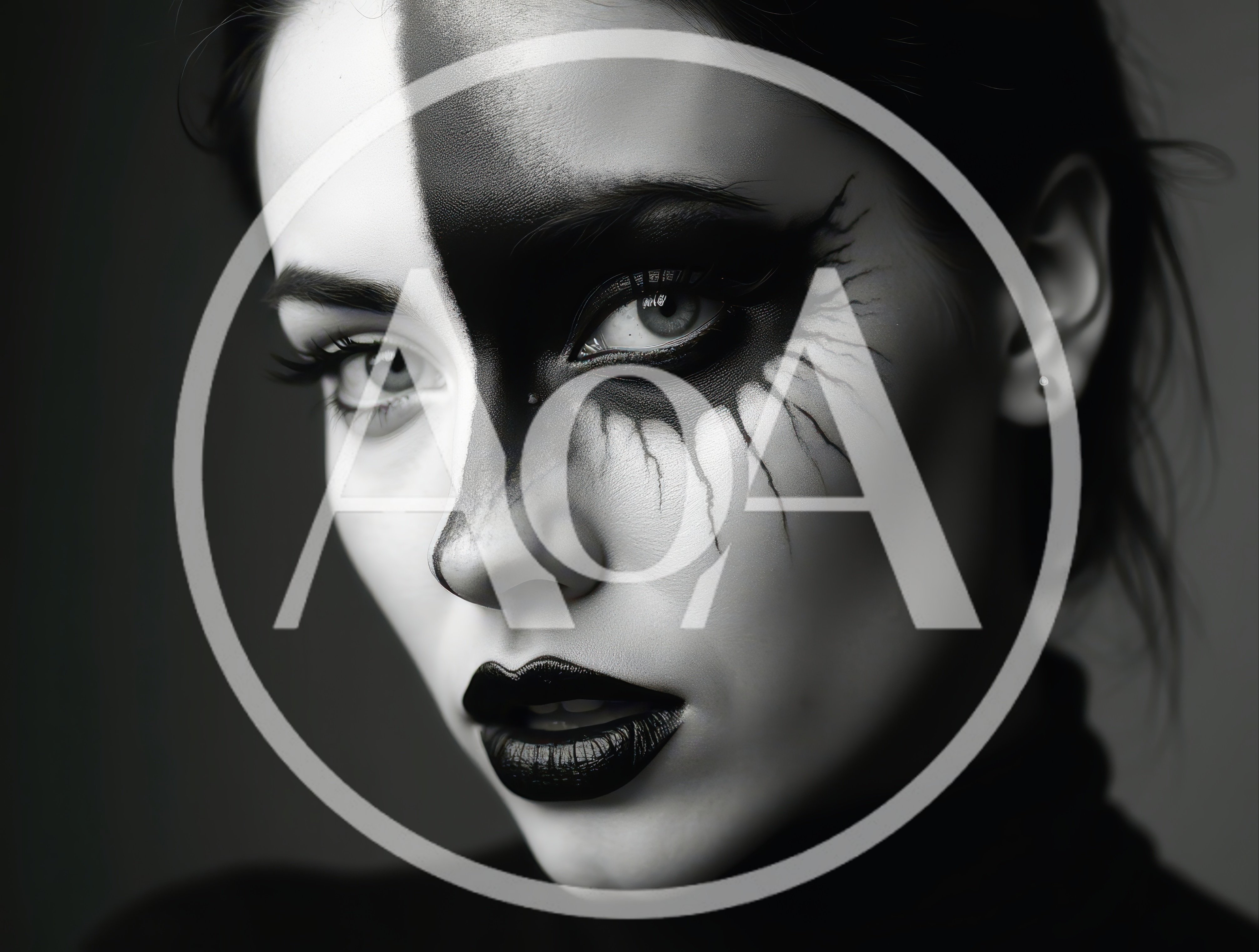 Portrait Of Woman With Artistic Black And White Makeup