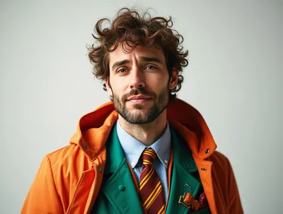 Portrait Of A Stylish Man In Layered Clothing