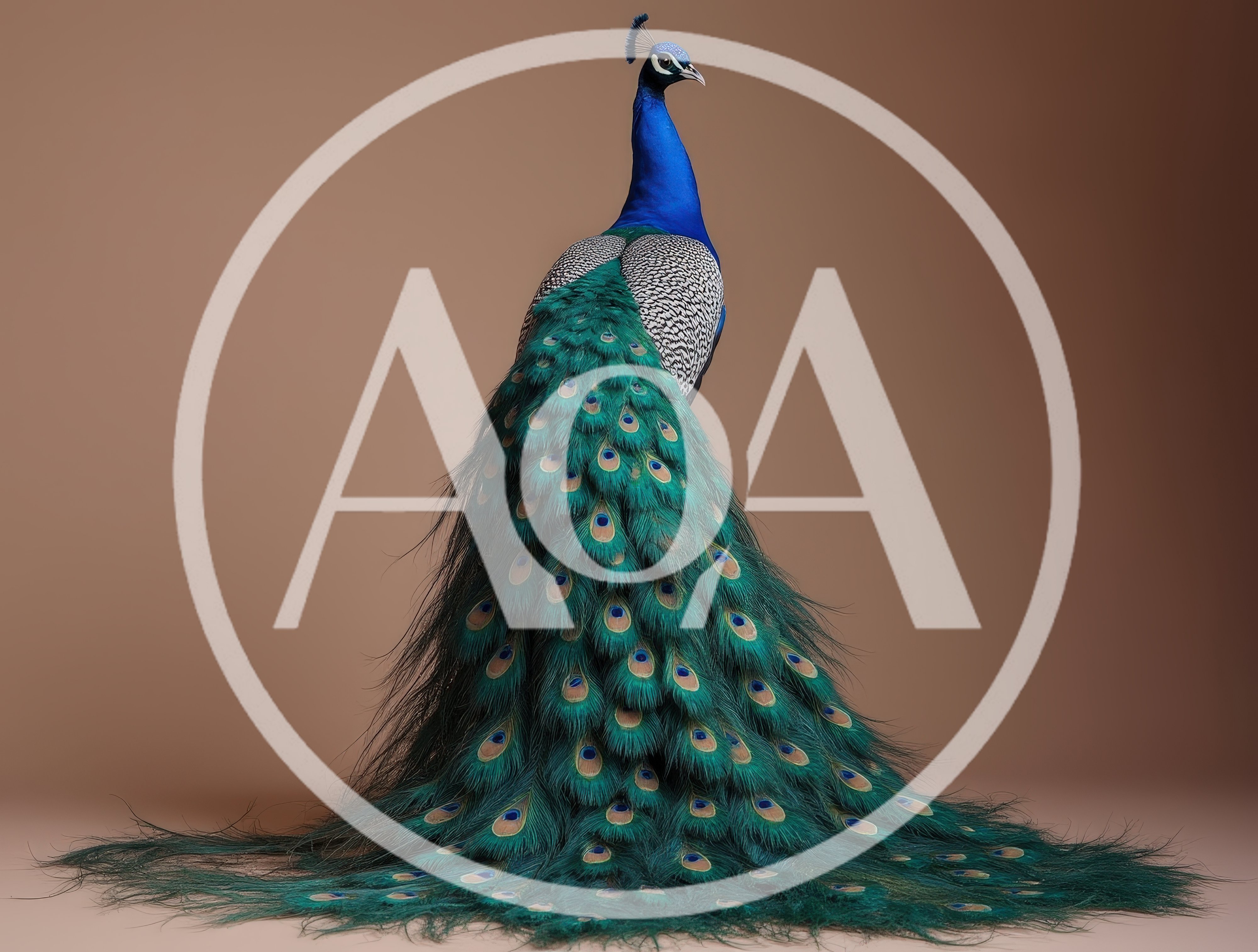 Majestic Peacock Standing With Full Train Display