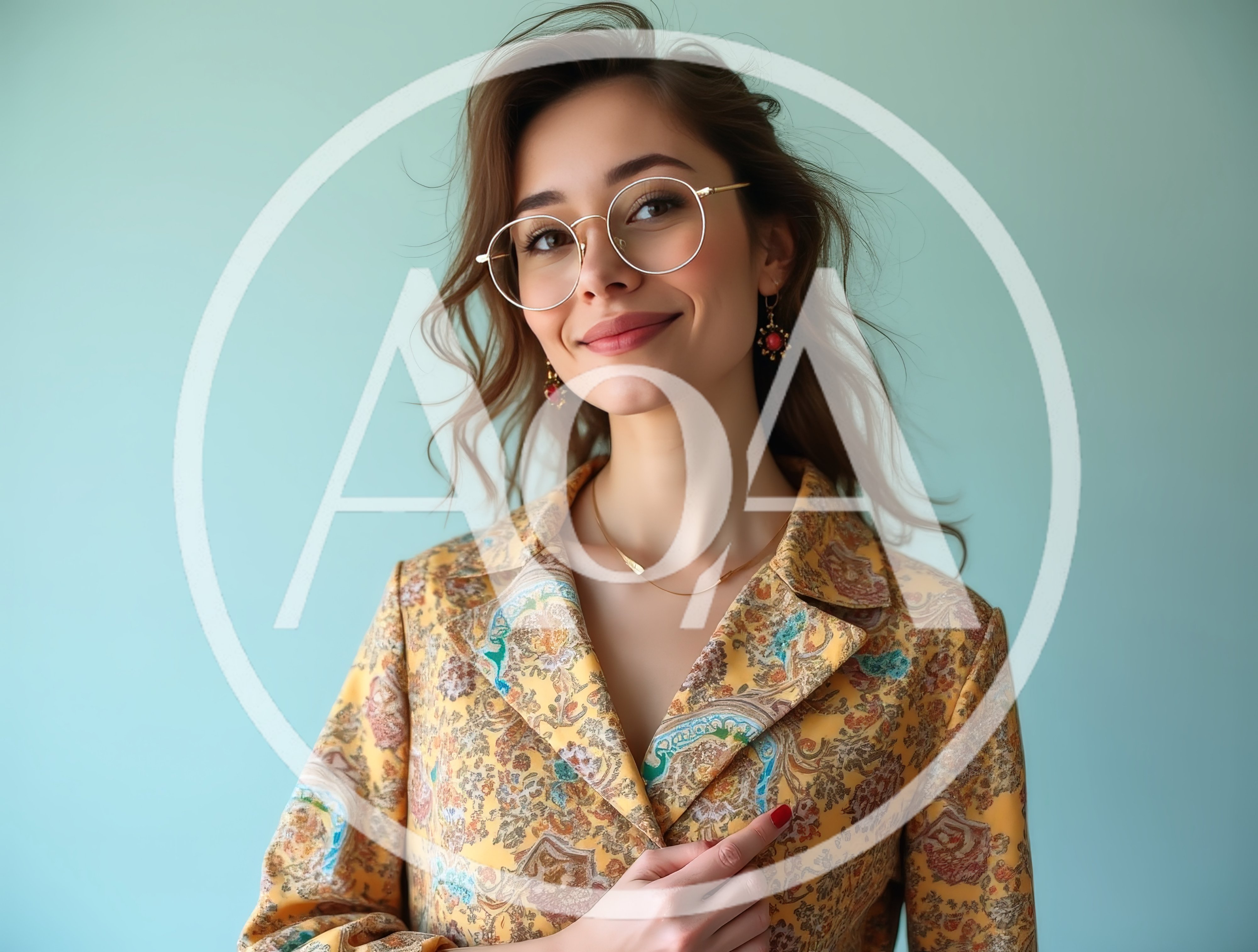 Portrait Of A Stylish Young Woman Wearing Glasses