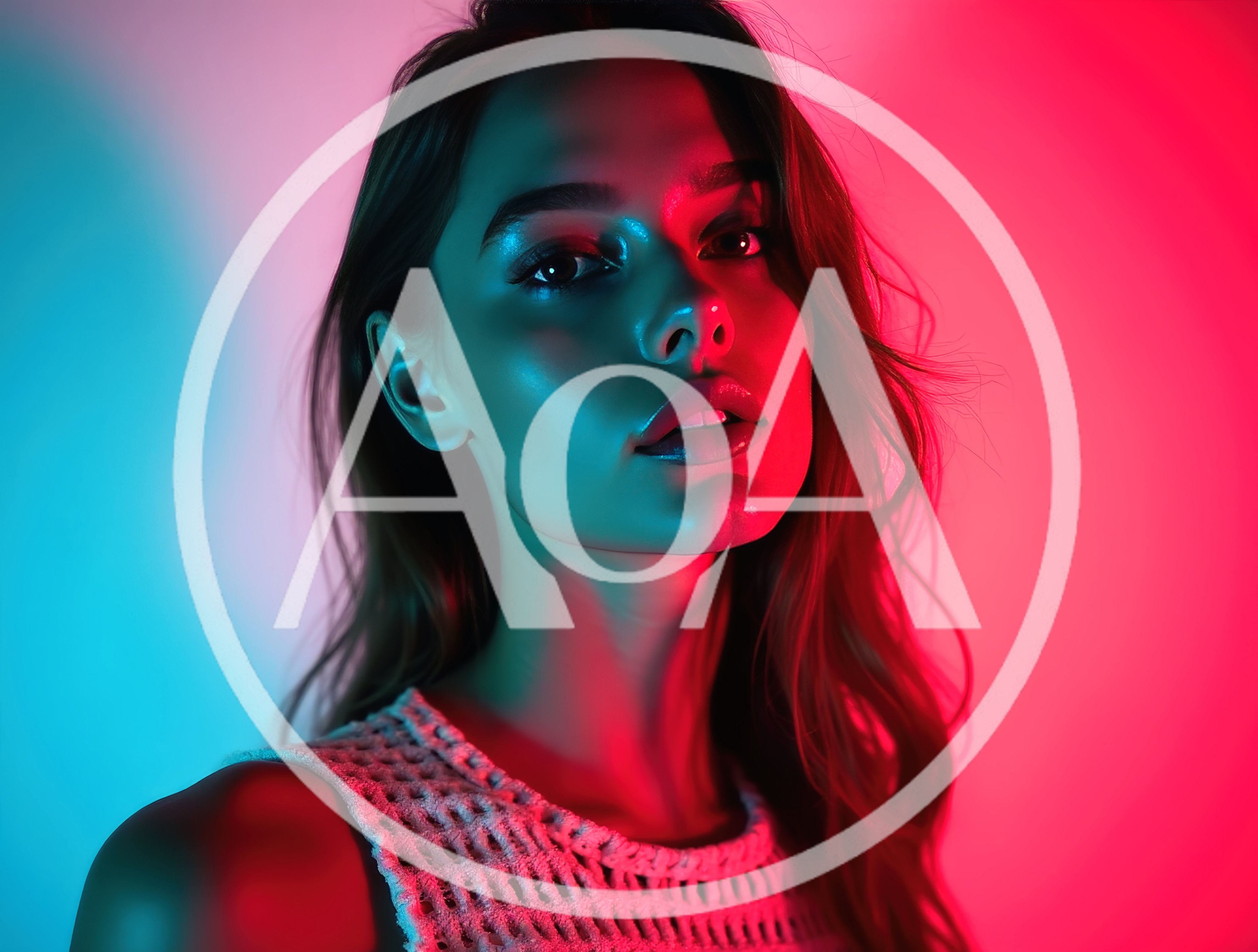 Portrait Of A Young Woman With Neon Lighting