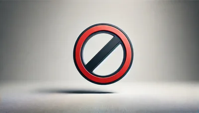 3D Rendered Red Prohibition Sign Floating In Studio