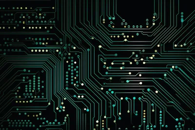 Macro View Of A Printed Circuit Board